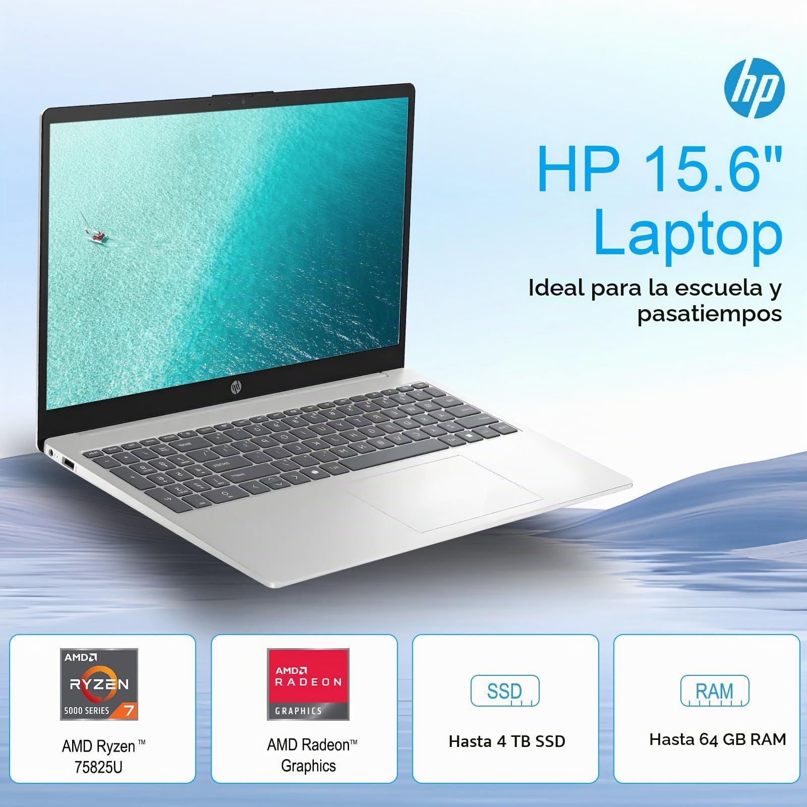 Amazon.com: HP Laptop empresarial de 15.6 pulgadas, AMD Ryzen 7