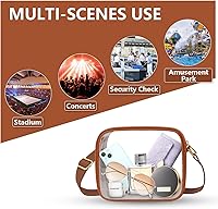 Vista 74 de KETIEE Bolso cruzado transparente, aprobado para estadios, para conciertos, eventos deportivos, festivales