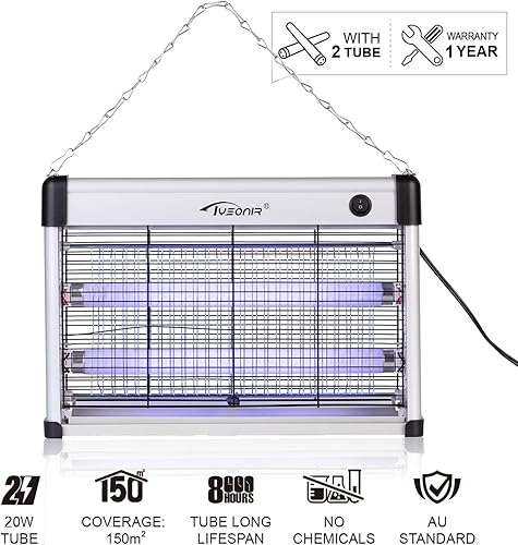 Miniatura 7 de Exterminador de insectos con sensor de luz, atrapador eléctrico de insectos impermeable, 4200 V, exterminador de mosquitos para exterioresinteriores