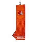Cleveland Browns Embroidered Cotton Golf Towel, Checkered Design, Swivel Clip