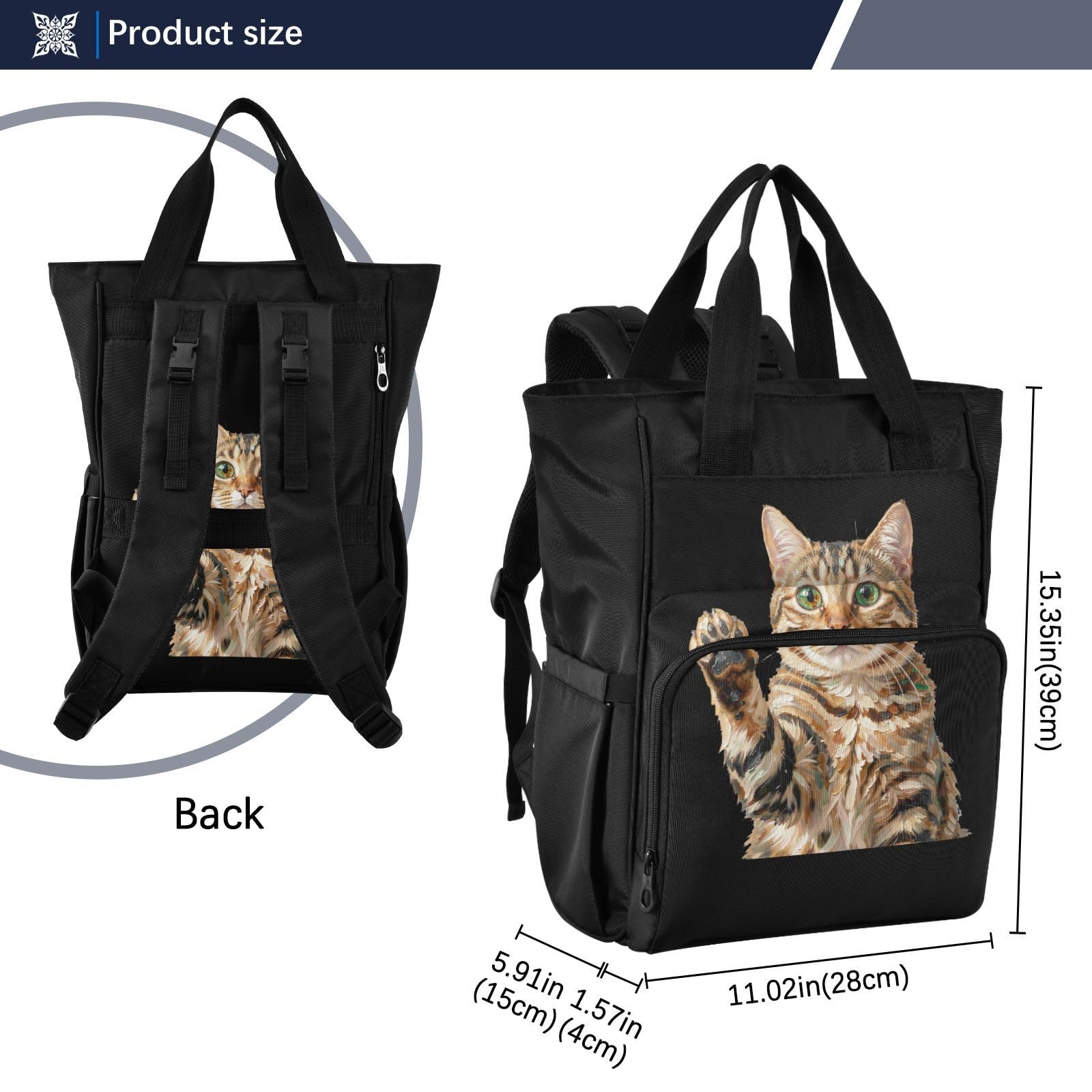 GuoChe Dobby - Mochila para pañales de nailon con múltiples bolsillos