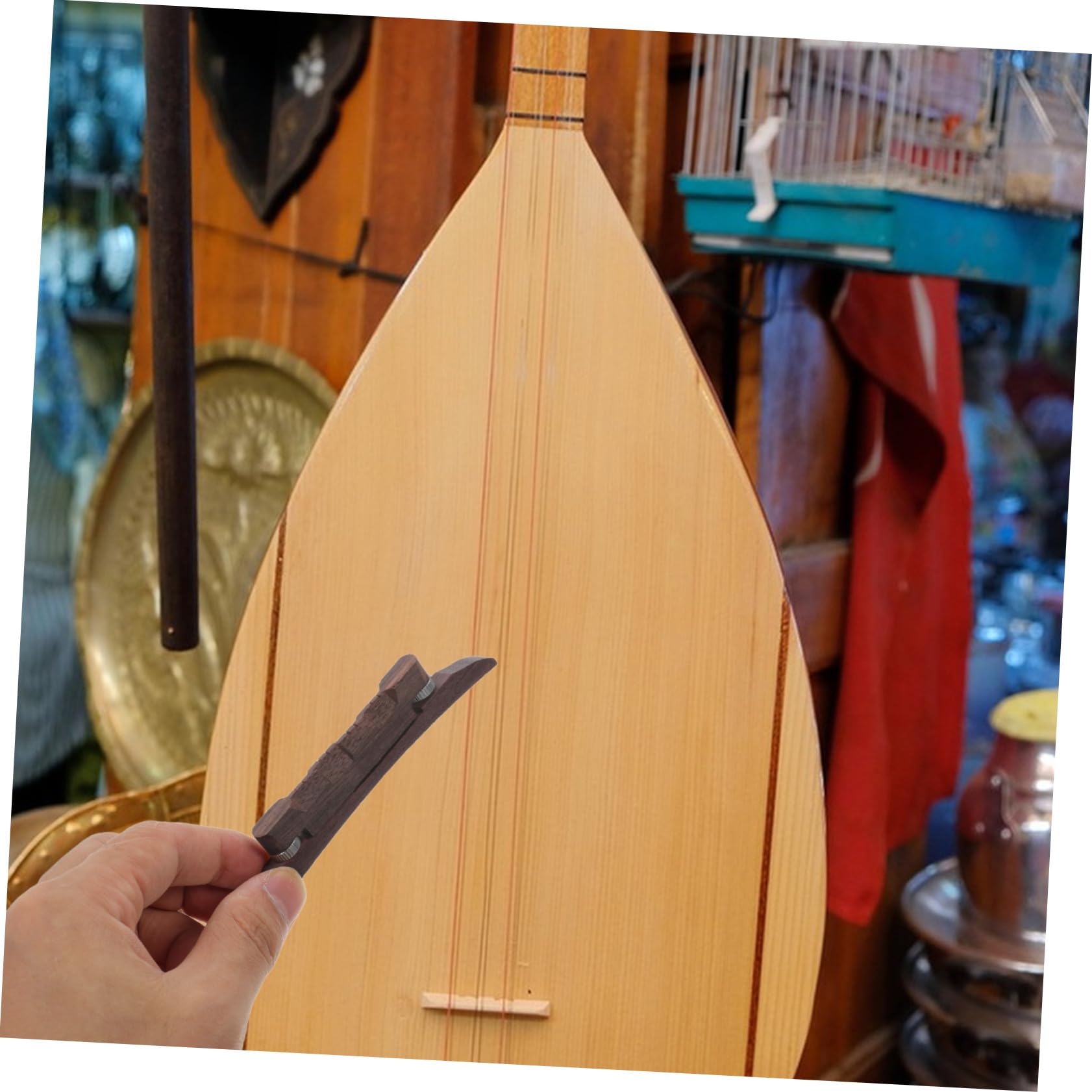 Hemobllo Pont de Mandoline en Bois Rouge de Remplacement Réglage de Tonalité Lisse pour Mandoline Professionnelle et Accessoires de Réparation