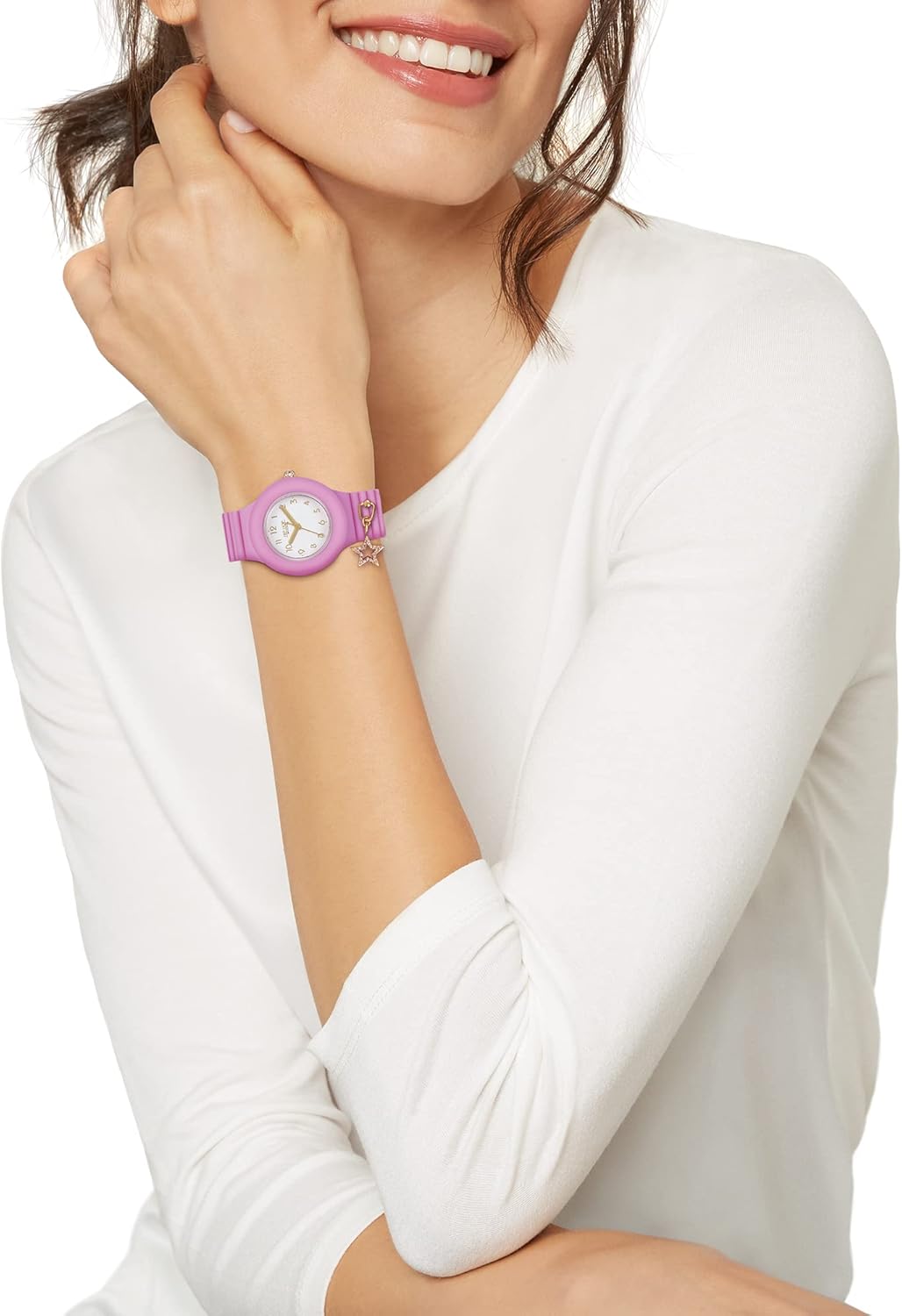 HIP HOP, Collezione Dancing in the Light, Orologio Donna, Cinturino in Silicone Intercambiabile e Regolabile, Ciondolo con Ape, Cassa 32 mm, Movimento al Quarzo, Resistente allAcqua HIP HOP, Collezione Dancing in the Light, Orologio Donna, Cinturino in Silicone Intercambiabile e Regolabile, Ciondolo con Ape, Cassa 32 mm, Movimento al Quarzo, Resistente allAcqua