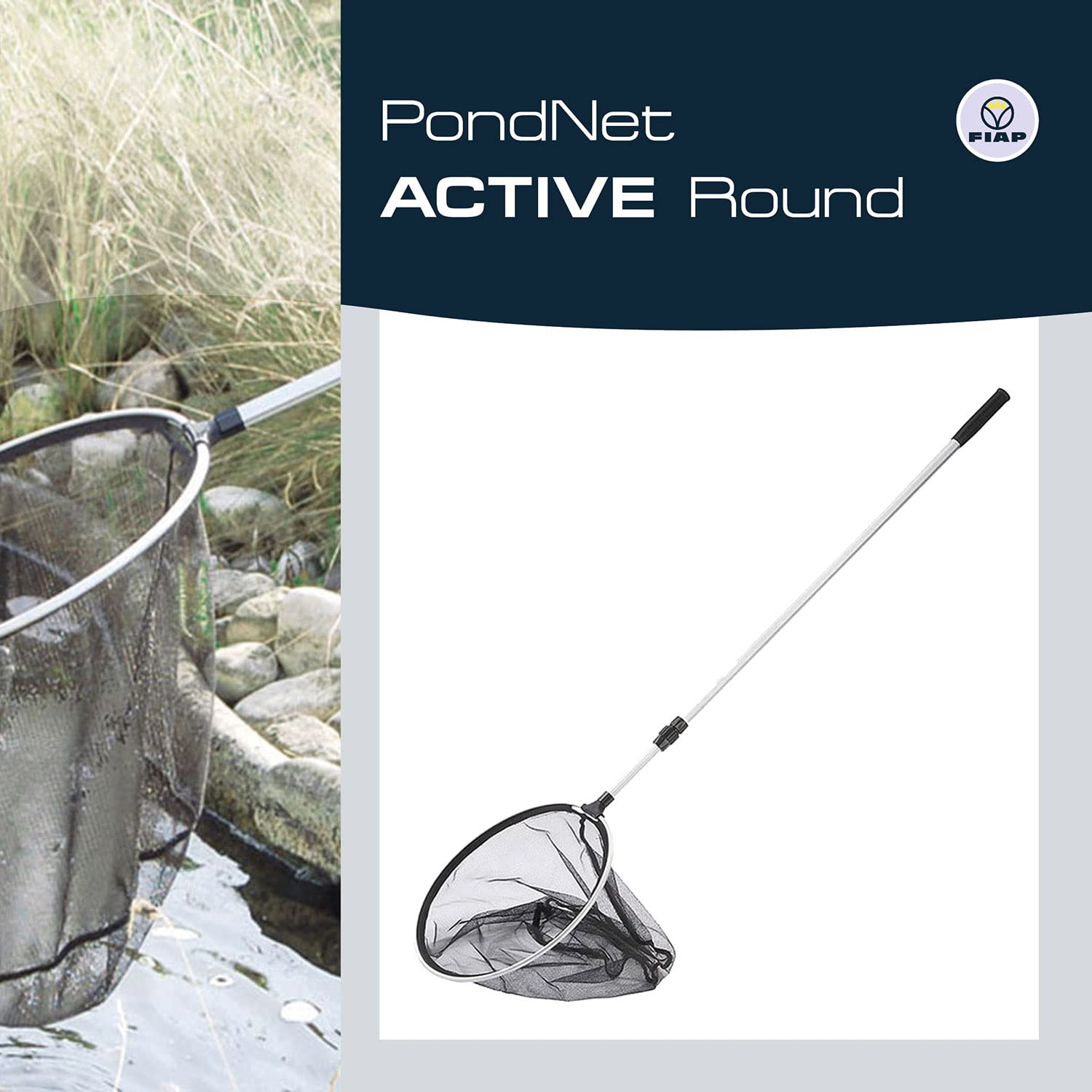 FIAP PondNet Active Round - d: 350 mm - Profi - Teichkescher - Kescher - Fischkescher - Teichzubehör - Zubehör - Teichreinigung - Reinigung - Gartenteich