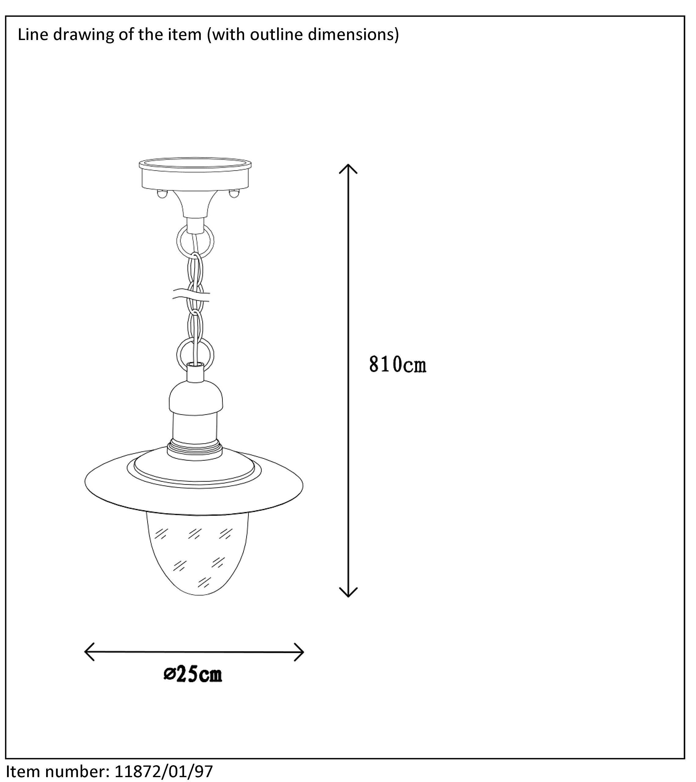 Lucide 11872/01/97 - Lanterna IP44 E27, Colore: Ruggine