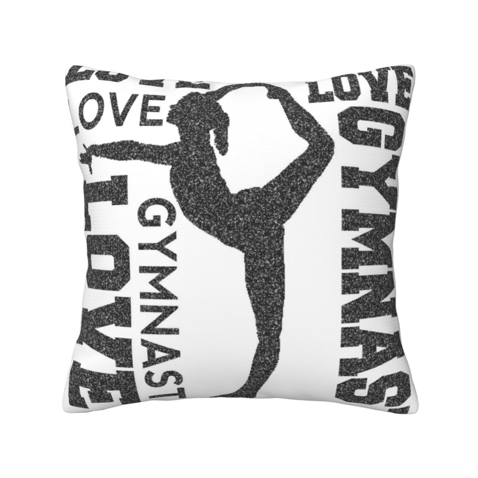 FFSHKOWE love gymnastics Decorative Throw Pillow Cover Double-Sided Printed Cushion Cover for Sofa Couch Bed Chair 50 x 50cm