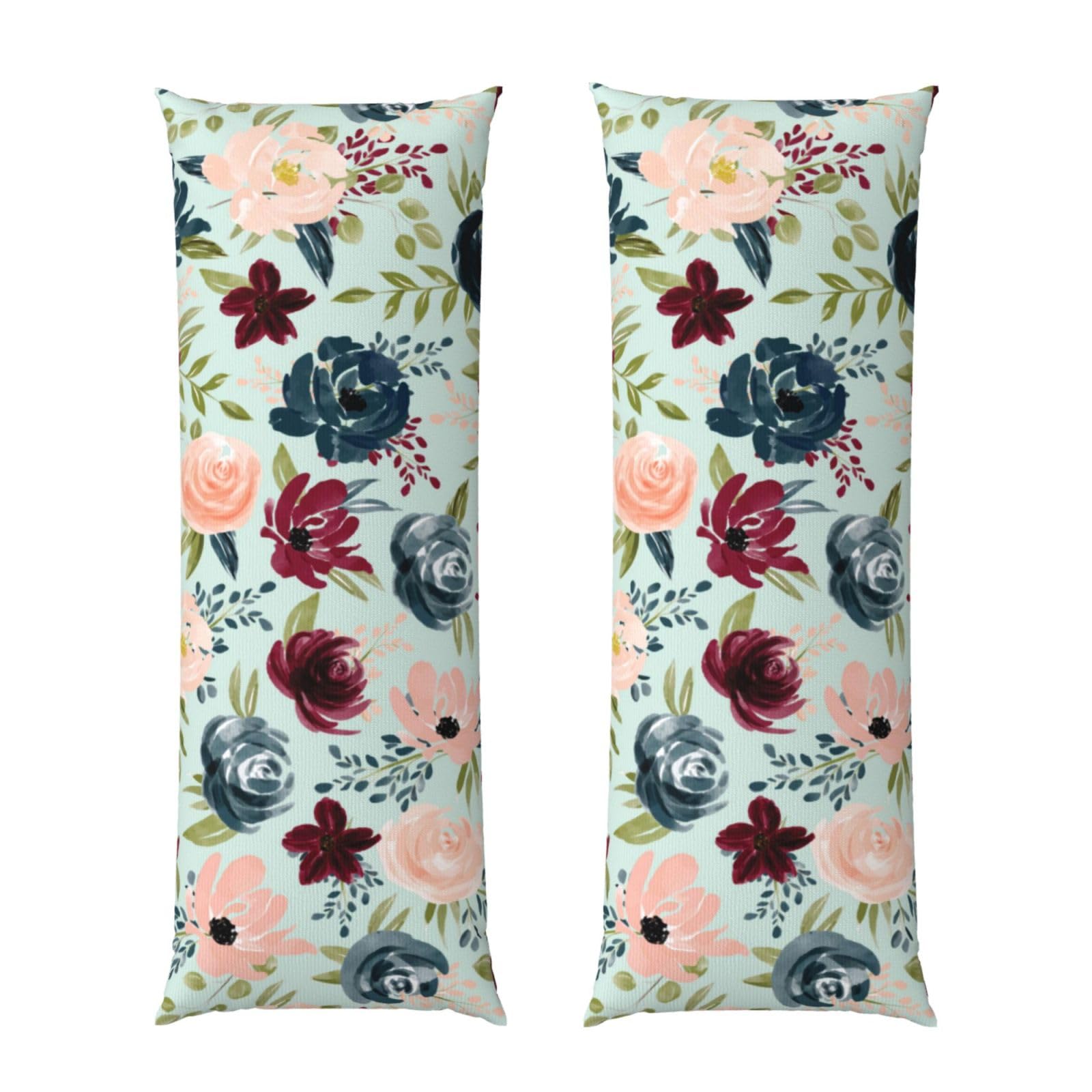 Taie d'oreiller fleurs marron bleu marine 50,8x152,4 cm pour protéger et embellir le lit
