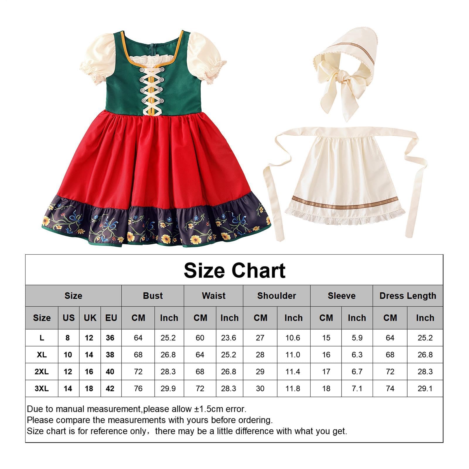 Ragazze Oktoberfest Costume - Abito cosplay Oktoberfest tedesco