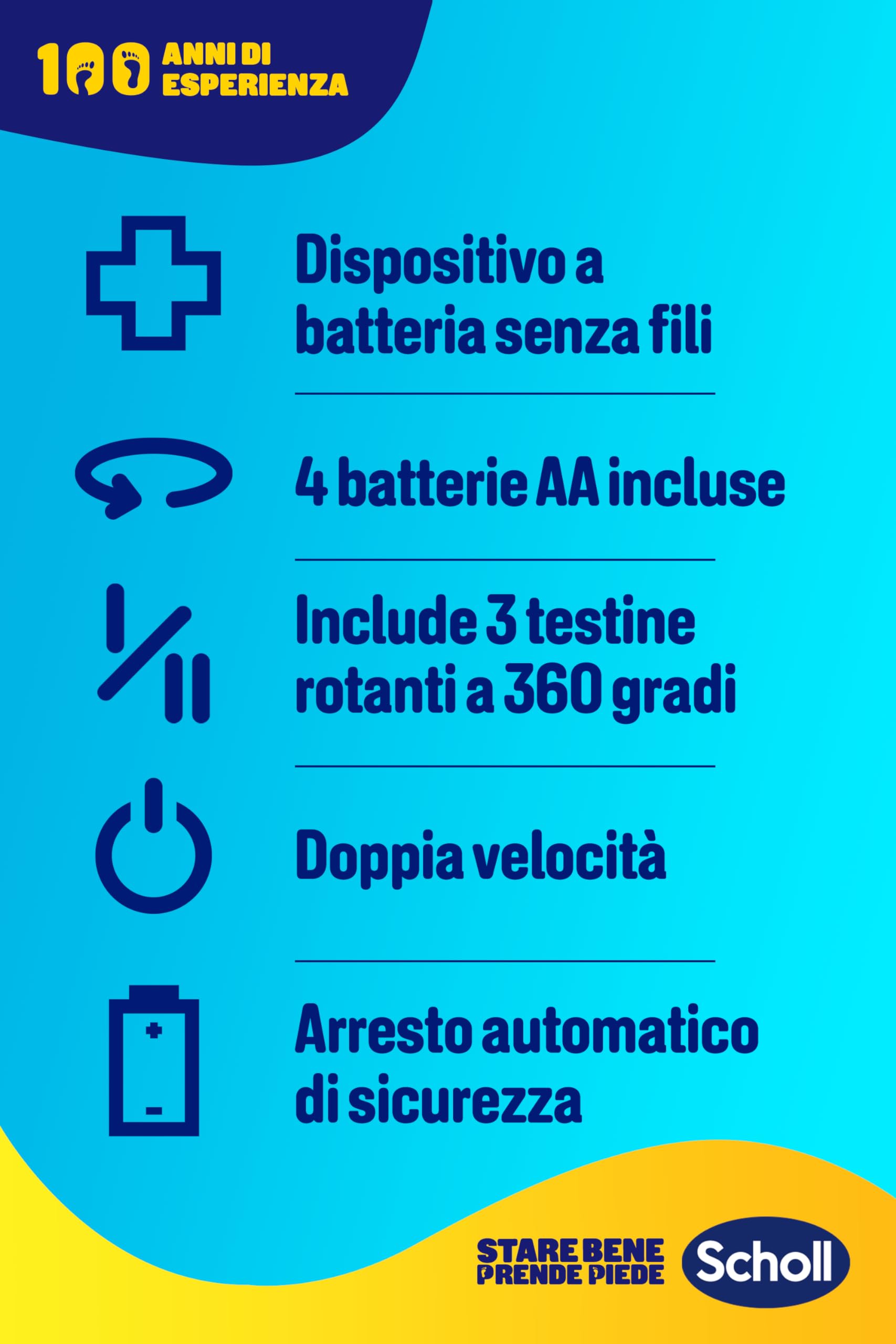 Scholl 2in1 Leviga e Ammorbidisce Limited Edition, Pedicure Elettrico per Piedi e Talloni Screpolati, 3 Testine a Doppia Azione Incluse, Raspa Piedi Professionale, Rimuove la Pelle Dura e con Calli