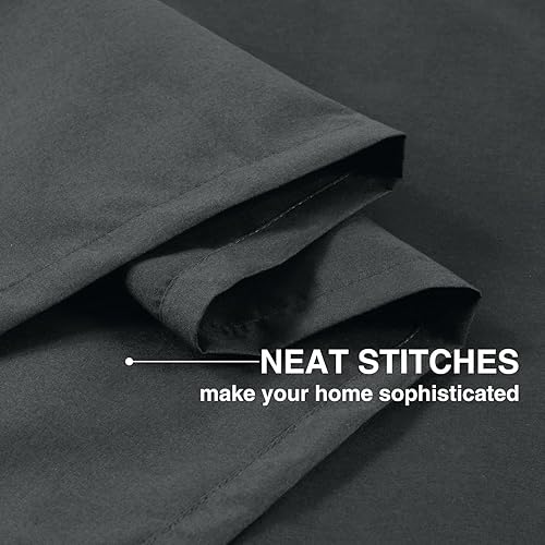 Miniatura 5 de Home Queen Cenefa de cortina opaca para ventana de sala de estar, cenefa recta con ojales, juego de 2, 37 pulgadas de ancho x 18 pulgadas de largo,