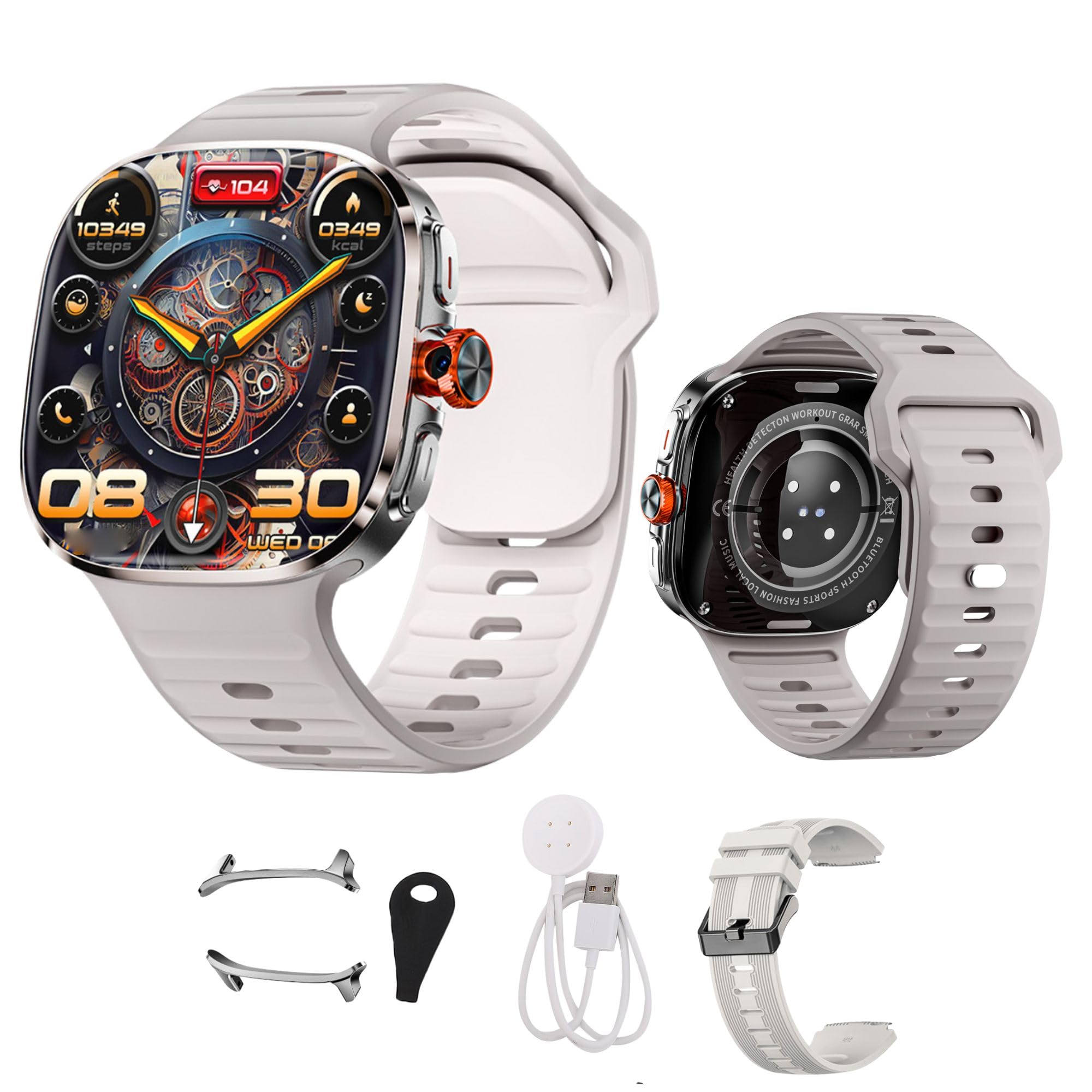 Reloj Inteligente 4G con Pantalla táctil de 2,16 Pulgadas WiFi GPS BT Smartwatch AI Traducción en Tiempo Real Admite Tarjeta Nano SIM Llamada telefónica Independiente Salud (Oro)