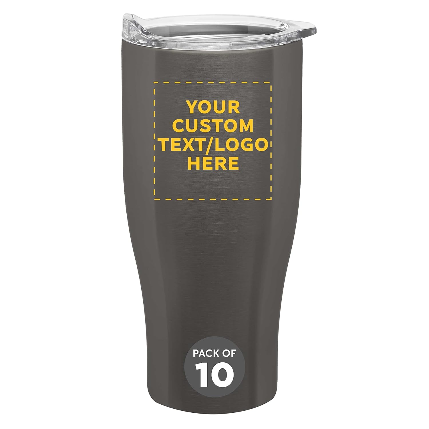 Custom Stainless Steel Grip Travel Mugs 27 oz Set of 10 Personalized Bulk Pack - Perfect for Coffee