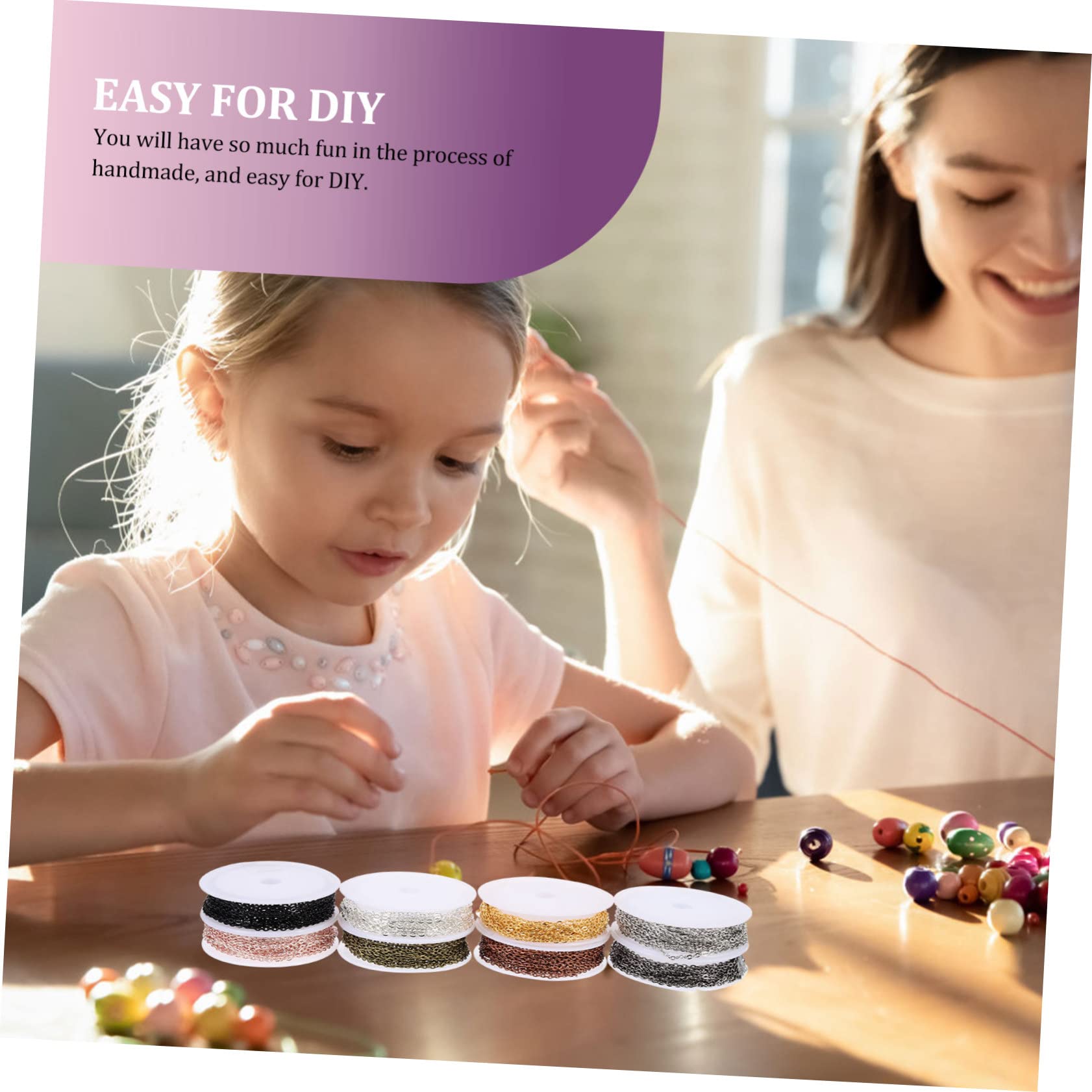 Angoily Catene per Creazione Gioielli Kit Accessori Gioielli Moschettoni Anelli di Congiunzione Catene per Bracciali Collane Fai da Te Materiale Versatile per Manutenzione Decorazione