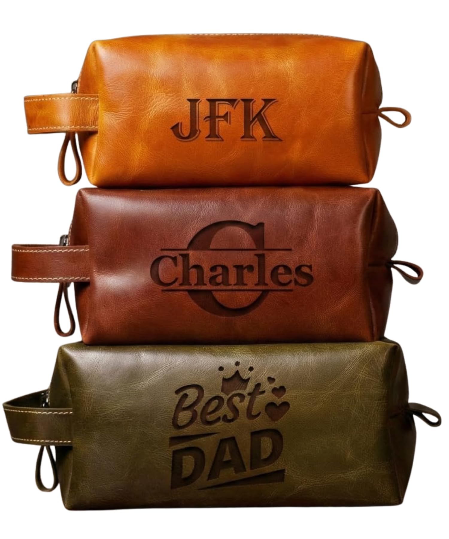HARDISTON Personalized Genuine Leather Dopp Kit