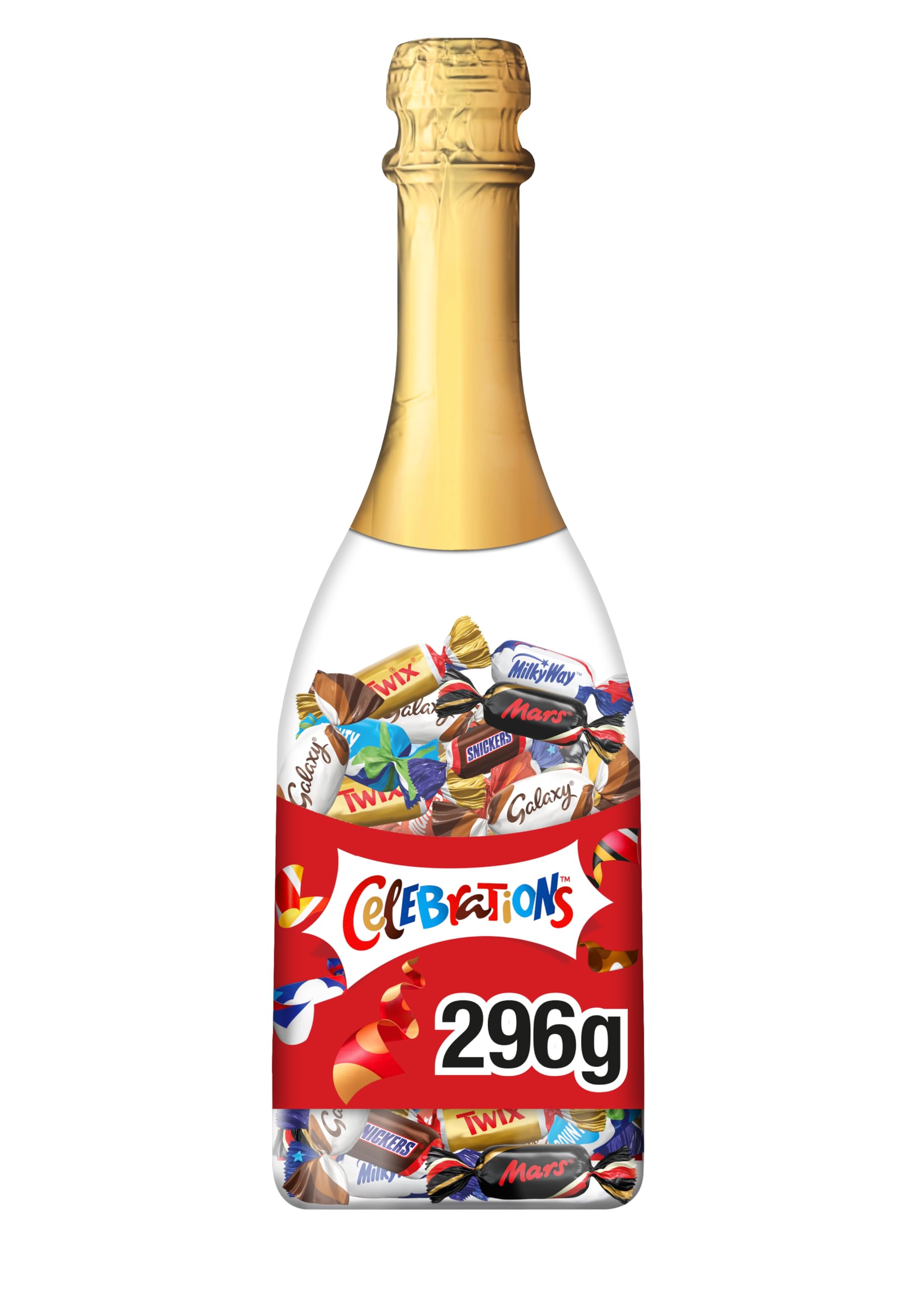 Celebrations Geschenkflasche I Pralinenmischung Milchschokolade mit Mars, Twix, Bounty, Snickers u.v.m. zum Verschenken und Teilen - Osterschokolade