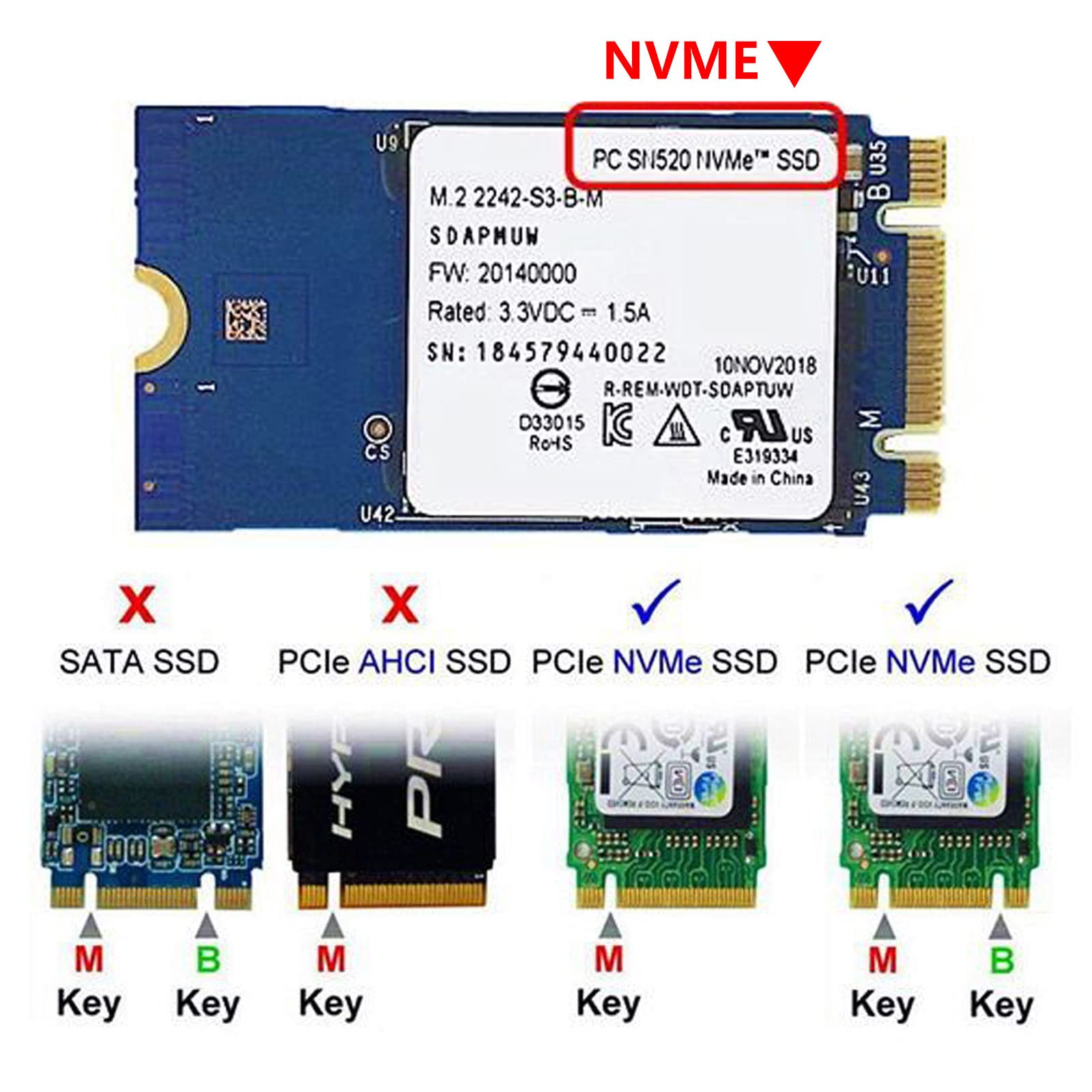 Amazon.com: New A1708 M.2 NVME SSD Convert Adapter,M.2 NVME SSD