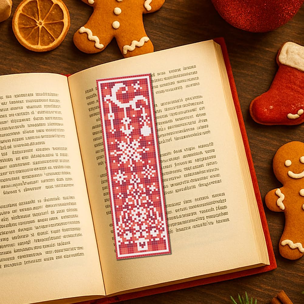 Christmas Cross Stitch Bookmark Kit - Beginner Friendly -5