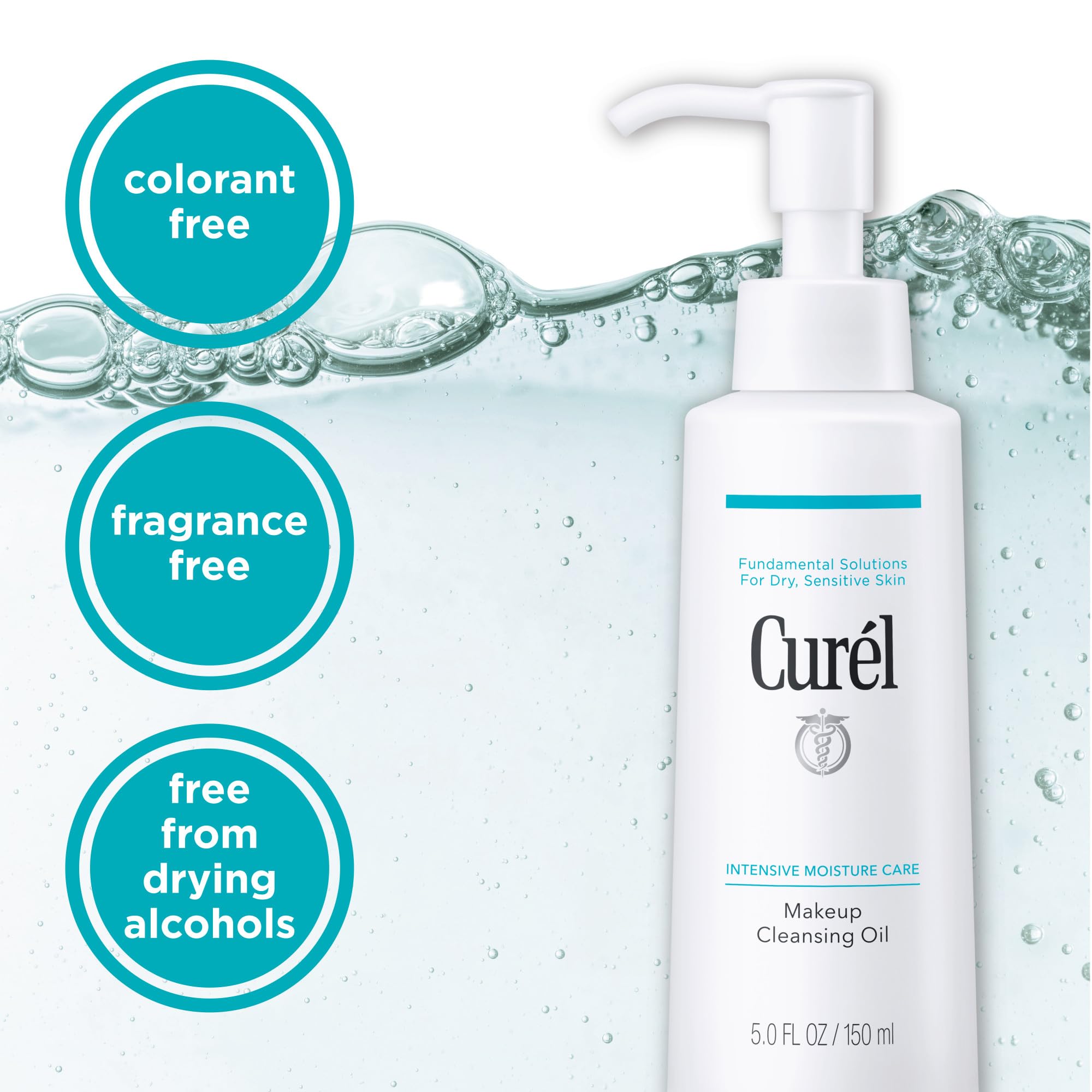 Curél - Huile nettoyante pour le visage - Nettoyant à base d'huile - 150 ml - Pour peaux sèches et sensibles - Sans parfum