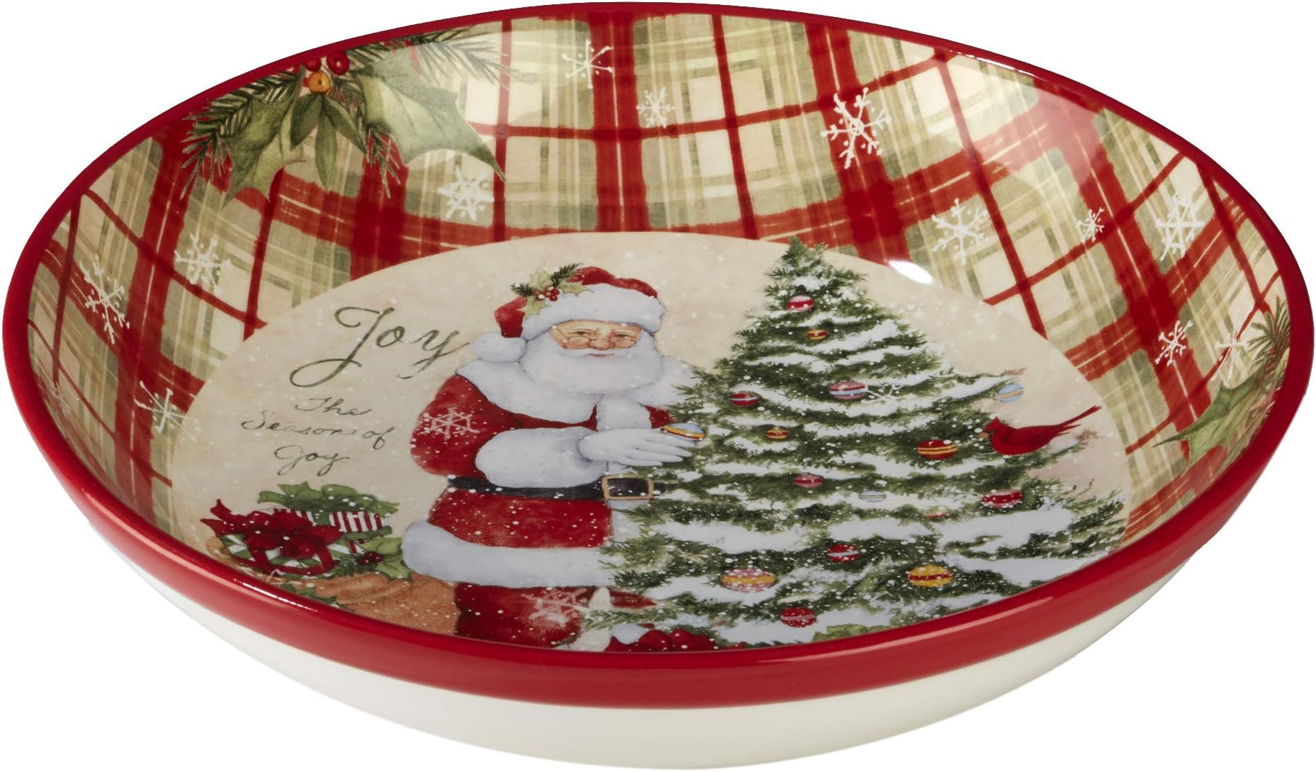 Certified International 22824 Holiday Wishes Serving/Pasta Bowl 13.25" x 3" Servware, Accessories, Ceramic, Multicolor