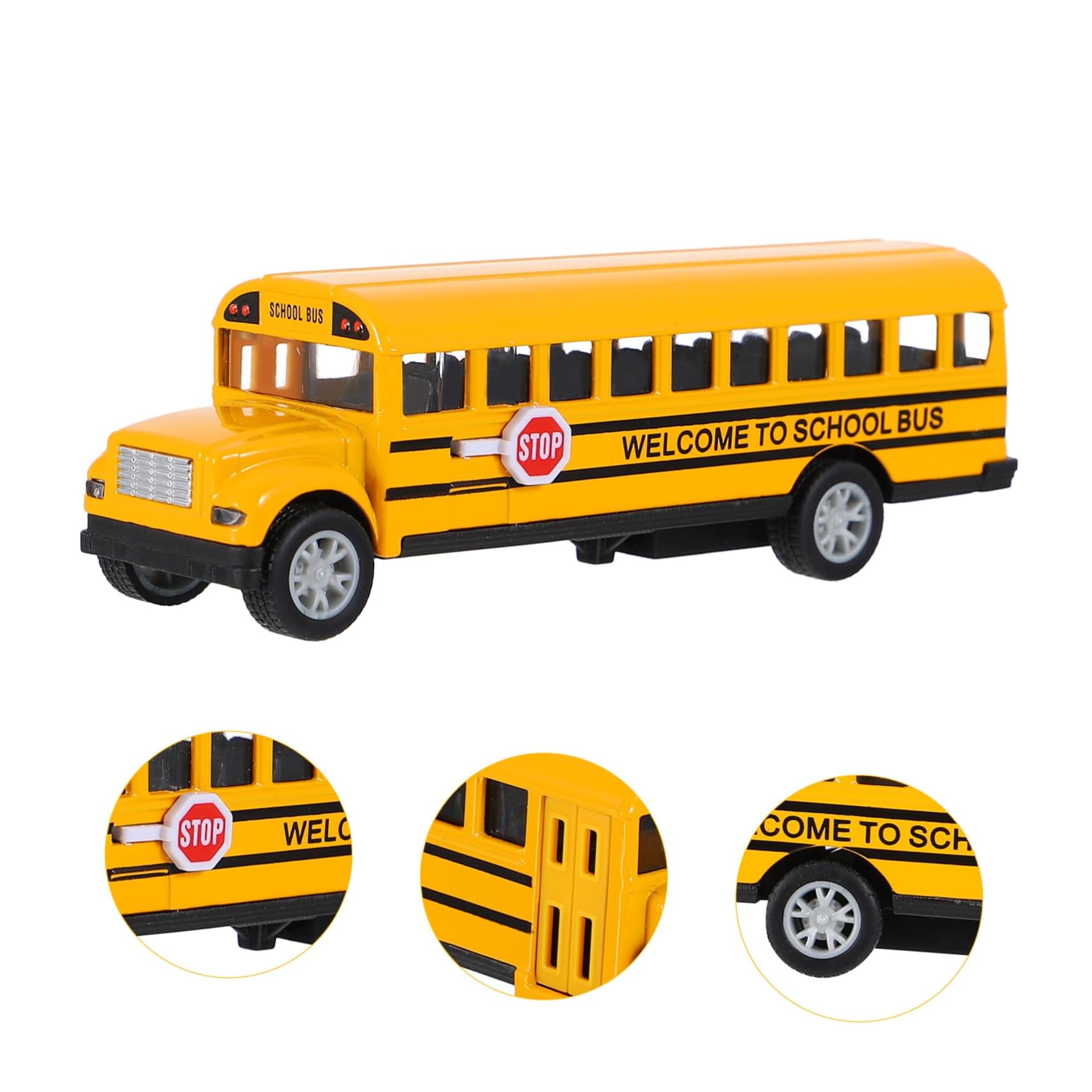 Toyvian Modelo de Autobús Escolar de Aleación Retroceso, 2 Piezas