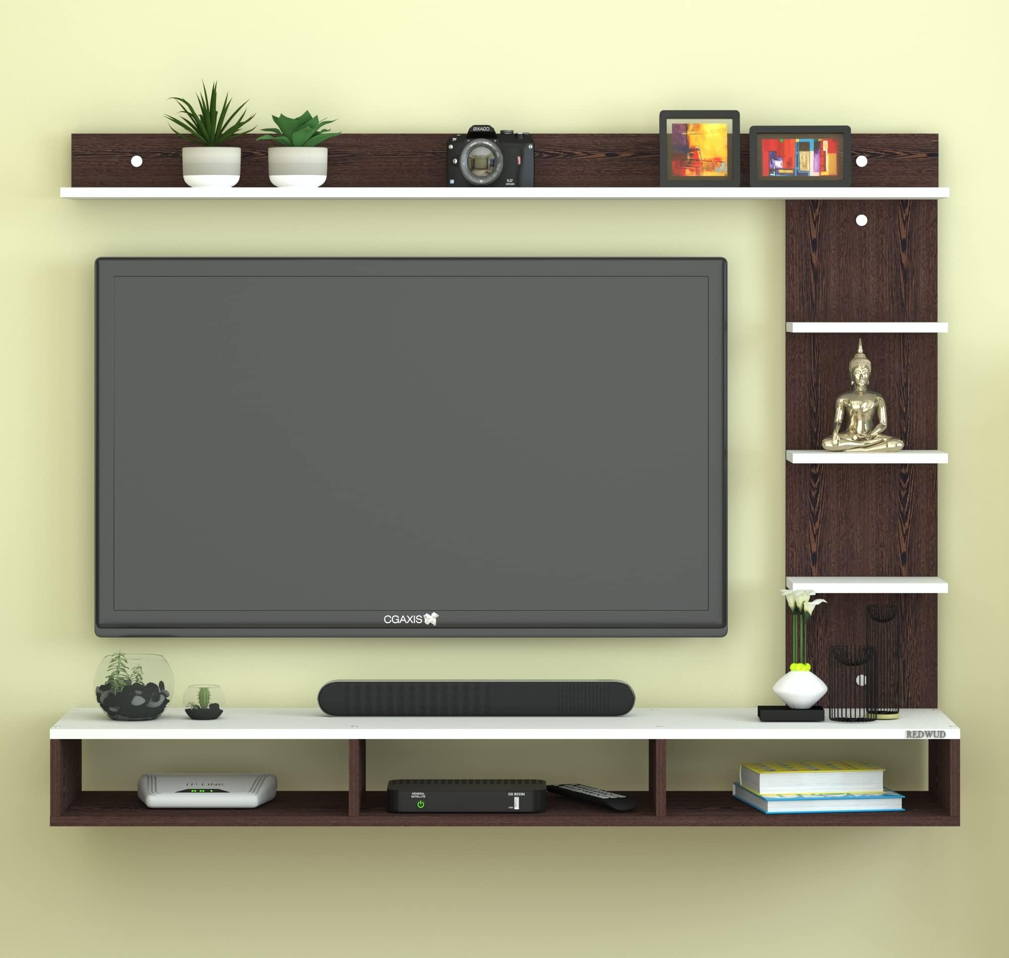 Redwud Parker Engineered Wood TV Entertainment Unit/TV Cabinet for Living Room (Wenge/White, D.I.Y) - Ideal for Upto 52"