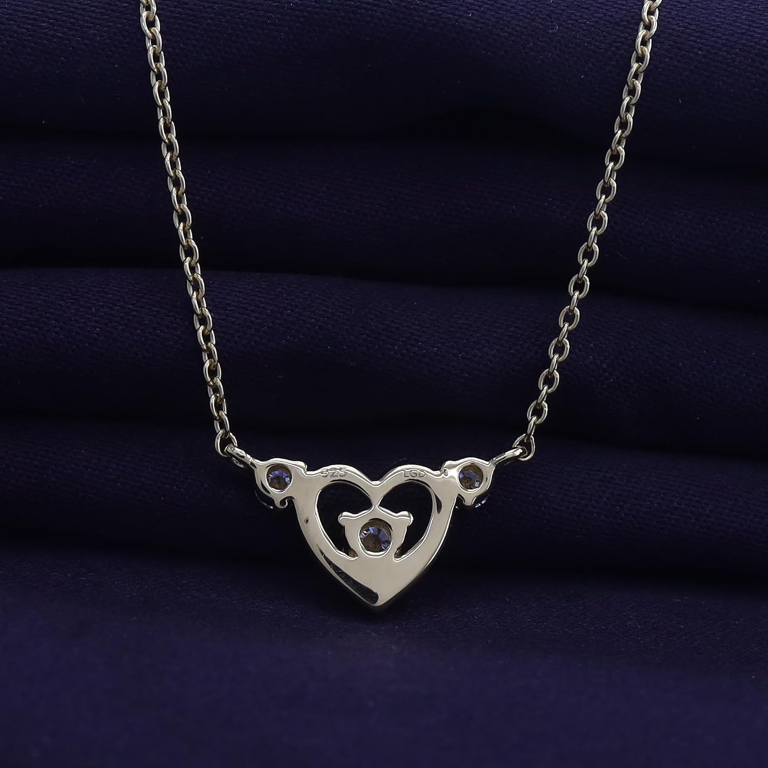 SAVEARTH DIAMONDS Heart Pendant Necklace for Women 1/4 Carat (ctw) Round Cut Lab Grown Diamond Necklace with 18 Inch Cable Chain in 14K Gold Plated 925 Sterling Silver or Vermeil Jewelry for Her