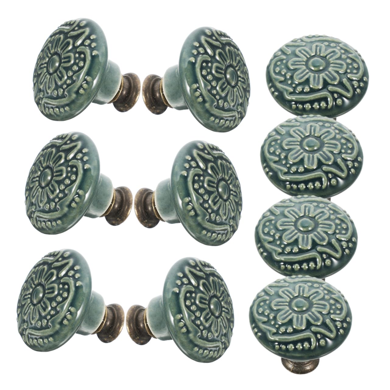 Mikikit 40pezzi Pomelli Ceramica Per Armadi Maniglie Decorative Per Mobili Stile Retro Facile Installazione Sfumato Perfetti Per Casa e Ufficio