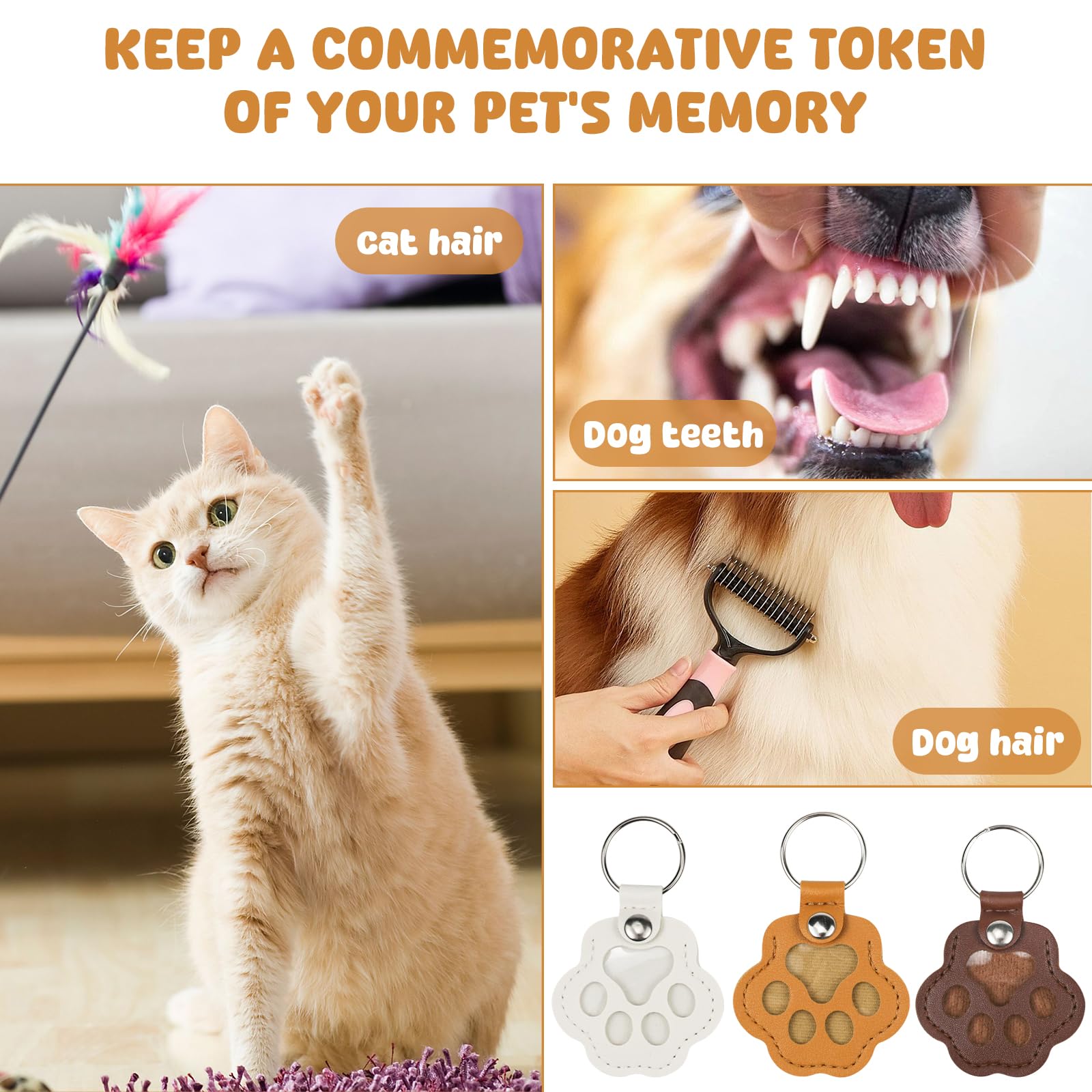 Portachiavi Commemorativo Personalizzato per Animali Domestici, Porta-zampa In Pelle Personalizzato Con Incisione Del Nome, Ciondolo Ricordo Ricaricabile per Ceneri Di Peli Di Cane E Gatto