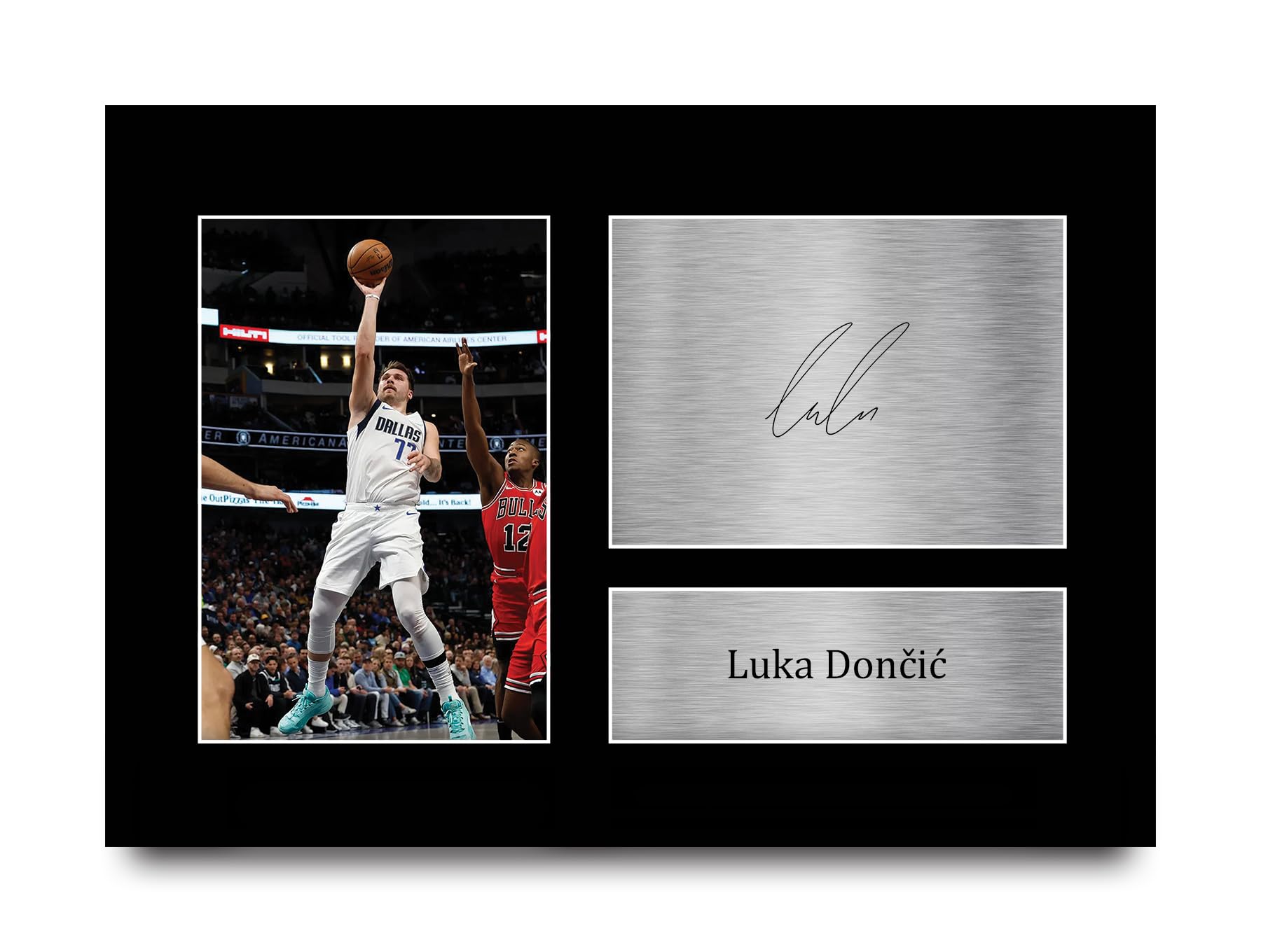 HWC Trading A4 Luka Doncic Dallas Mavericks Basketball Gifts Printed Signed Autograph Picture for Basketball Memorabilia Fans - A4
