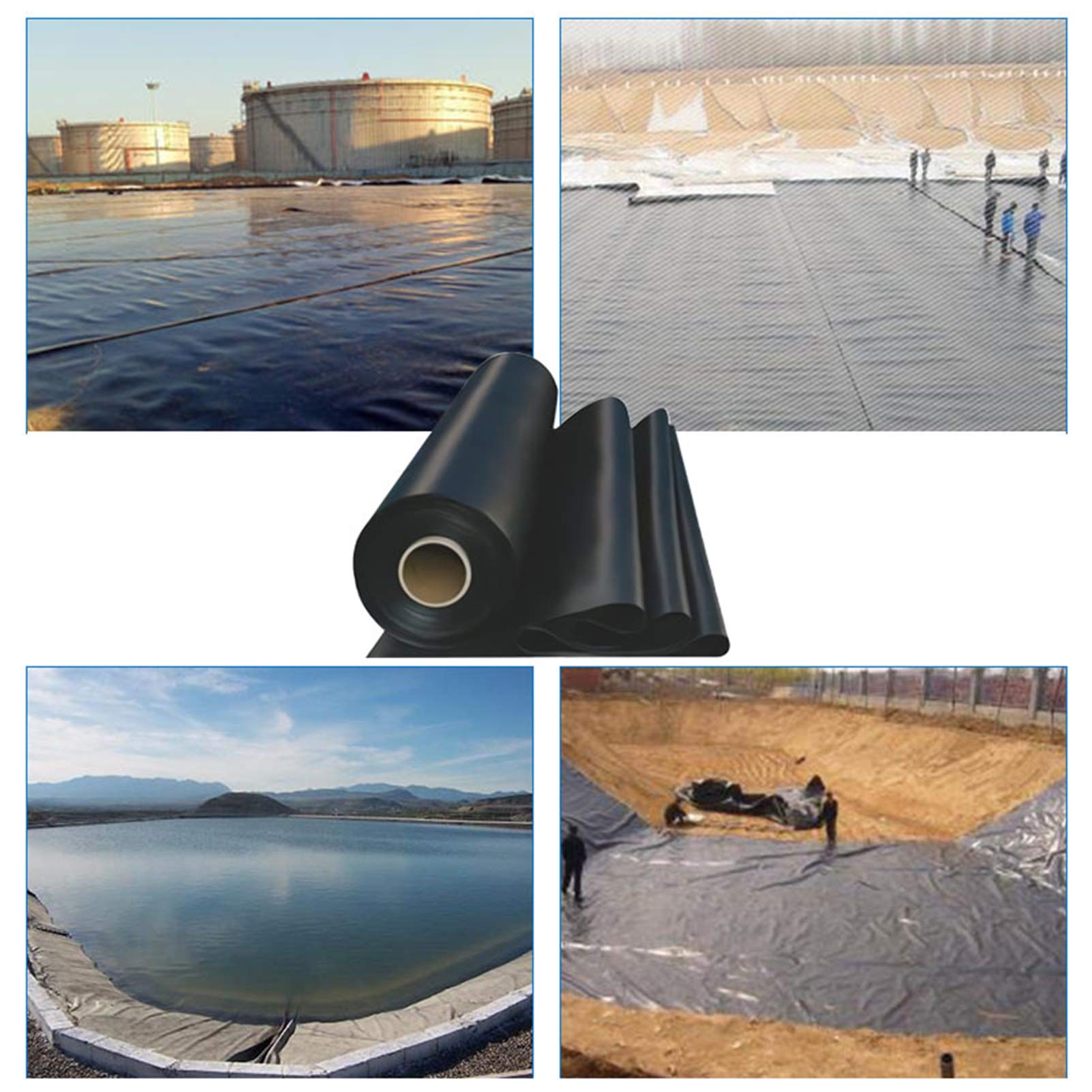 Telo impermeabile in PE nero per stagni di pesci, ruscelli, fontane, giardini acquatici e campeggio, spessore 0,2 mm, copertura esterna per protezione Ultie