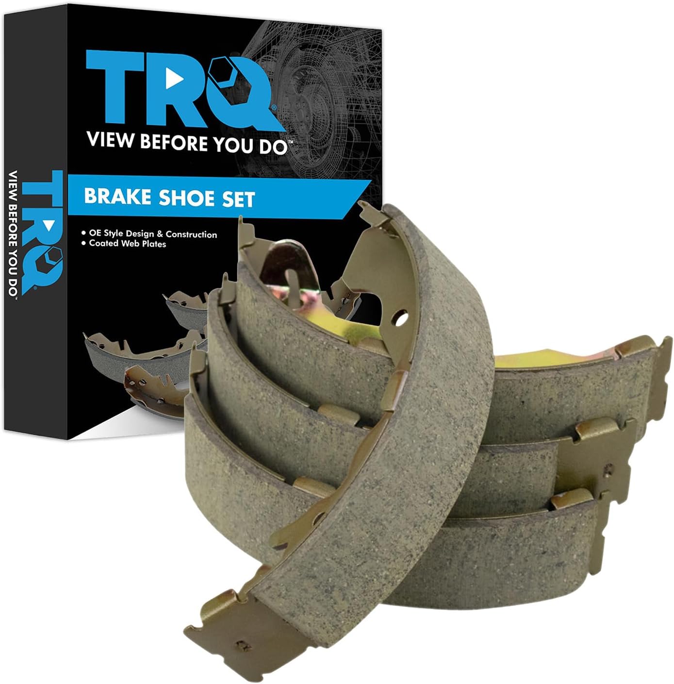 TRQ Rear Brake Shoes Compatible with 2003-2005 Hyundai Accent 2002-2006 Elantra