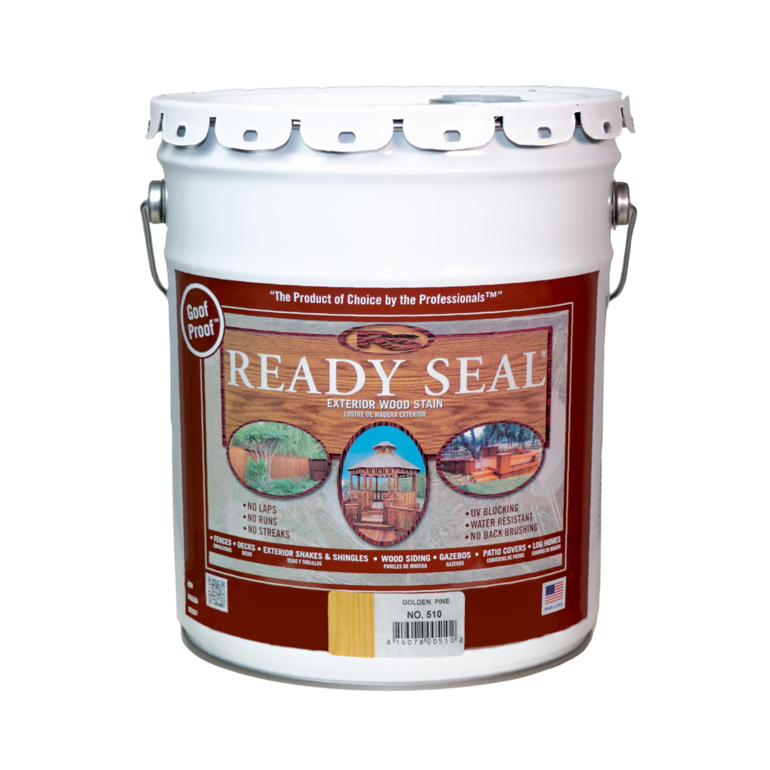 Ready Seal Exterior Wood Stain &amp; Sealer, Golden Pine, 5 Gallon
