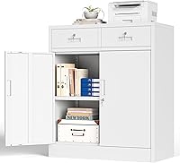 Vista 11 de BESFUR Gabinete de almacenamiento de metal, gabinete de almacenamiento de 71 pulgadas de alto con 5 estantes ajustables, gabinetes de metal