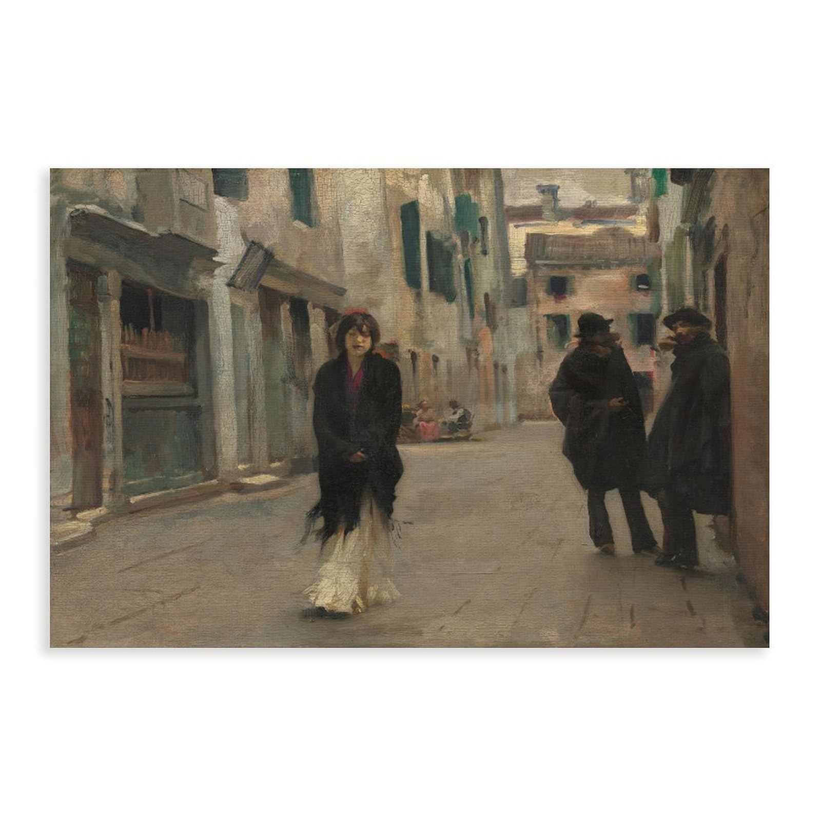 QIENAZIO Stampa artistica realistica su tela con scena veneziana di John Singer Sargent, decorazione artistica da parete per camera da letto, ufficio, cucina, idea regalo, 50 x 75 cm