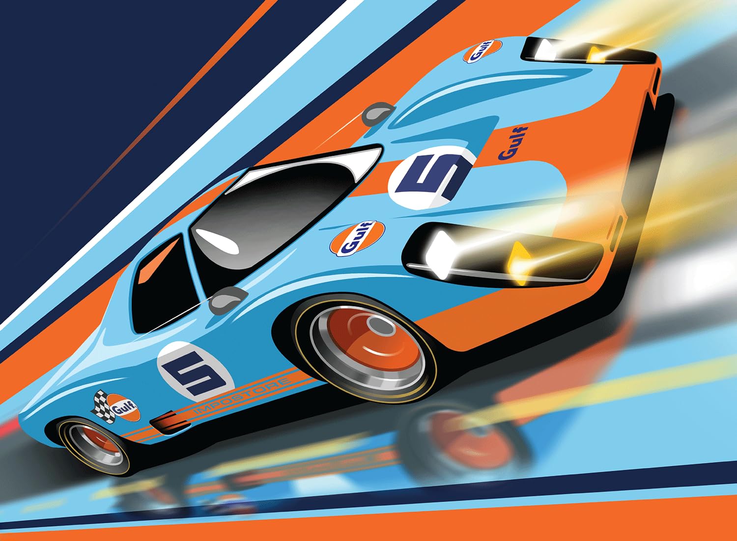MPC Gulf Racing Inpostore Collector Tin Model Kit, 1:25 Scale