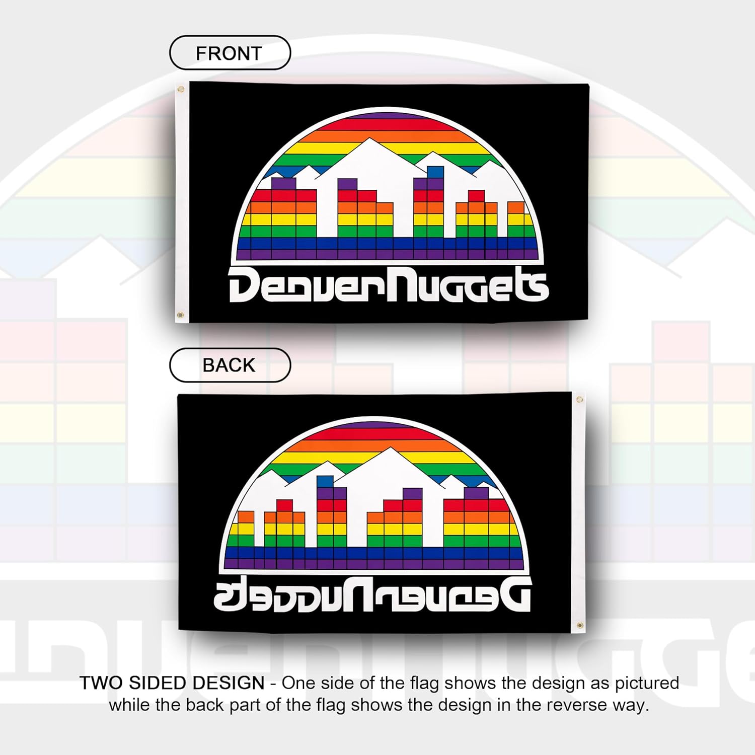 Desert Cactus Denver Nuggets Flag NBA 100% Polyester Indoor Outdoor 3x5 feet National Basketball Association Team Flags (Design J)