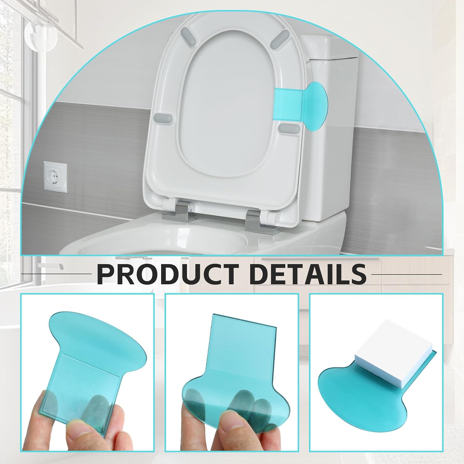 6pcs Toilet Lid Lifter,Toilet Seat Lifter Tab,Toilet Cover Handle to Lift,Seat Holder Lift Tools,Toilet Seat Holder Clip,Seat Cover Lifter Bathroom Accessories for Office,Home,Hotel(White,Green,Red) image 3