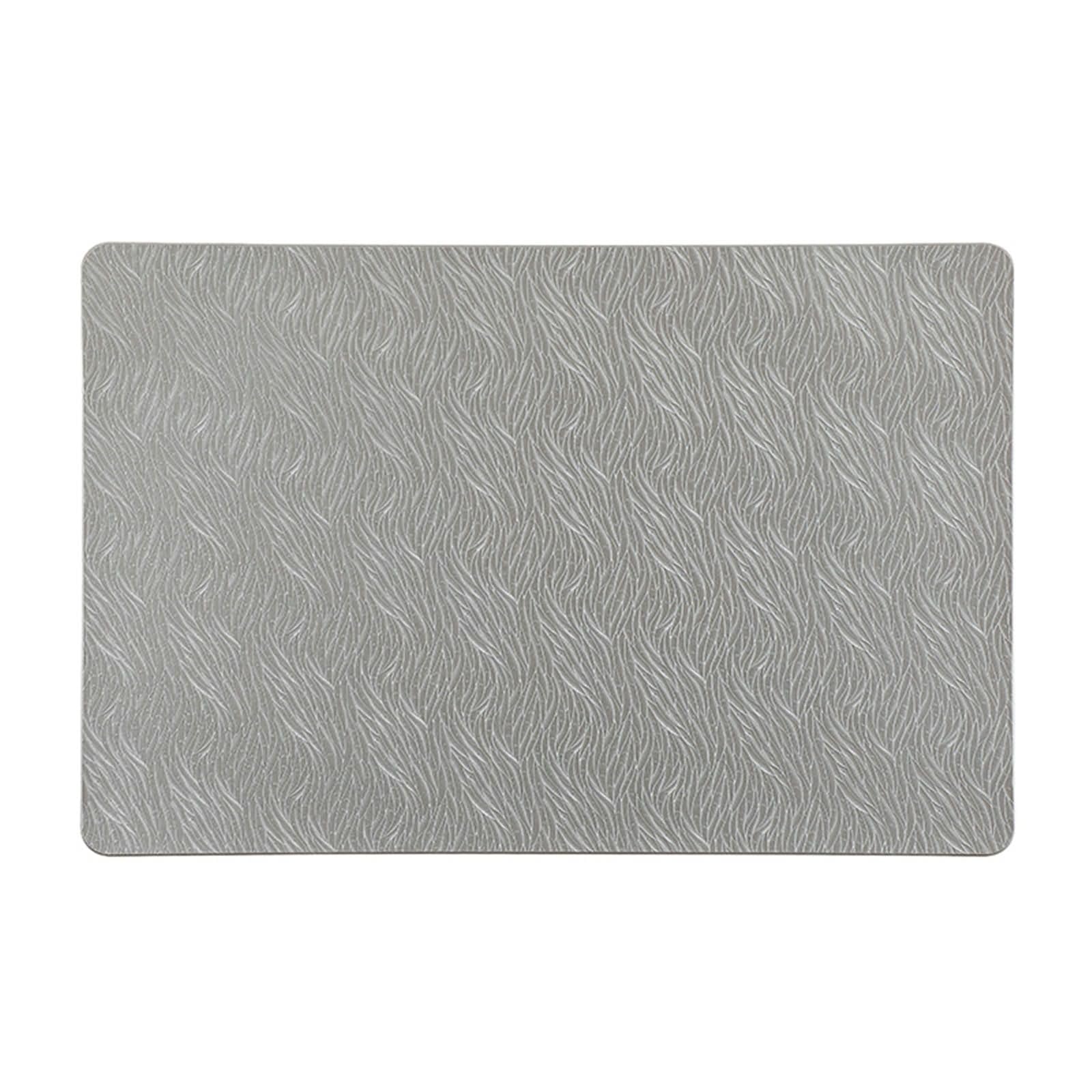 Set de table rectangulaire 45x30 cm imperméable PVC jacquard gris moderne lot de 8