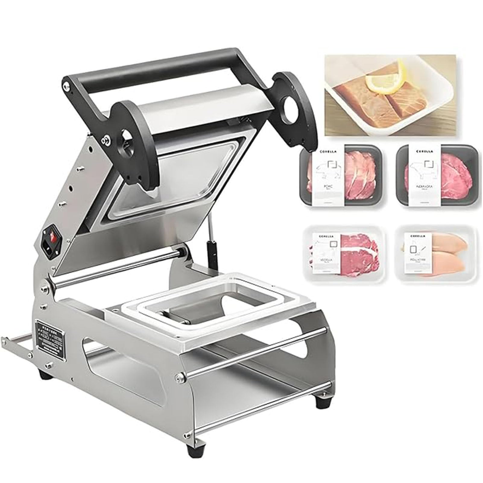 LJLYYDS Commercial Food Heat Sealer Machine, Manual Sandwich Tray Heat Sealing Machine,Food Sealing Packing Machine with Temperature Control for Cake, Bento, Honey