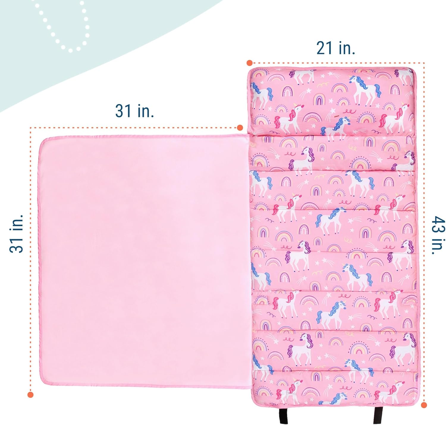 Wildkin 43-inch Kids Nap Mat – Soft Microfiber Toddler Sleeping Mat with Pillow - Image 4