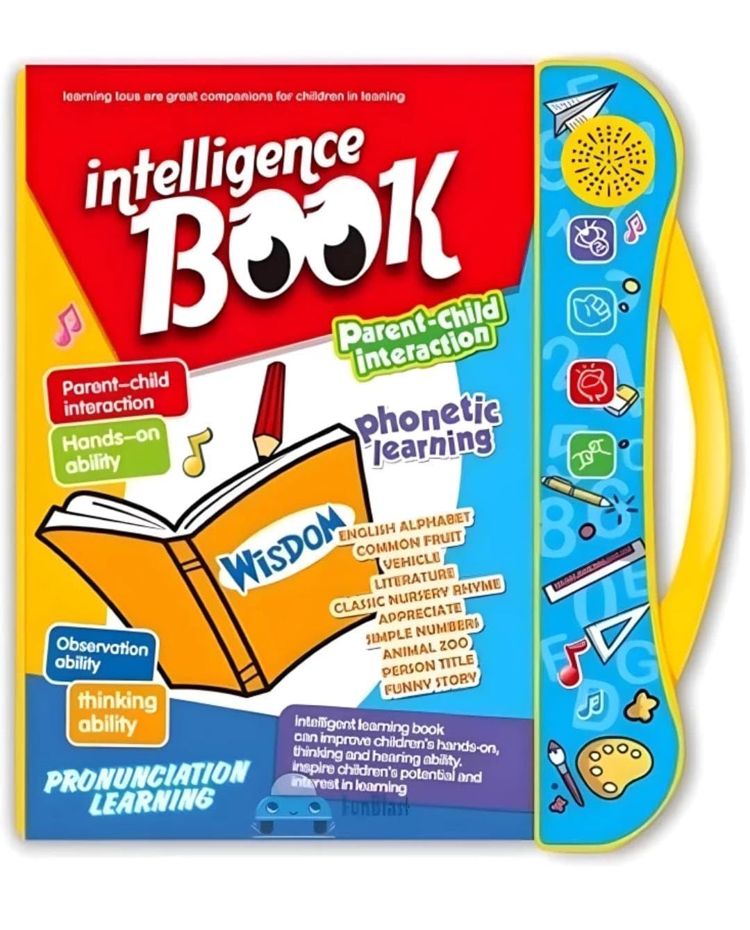 Intelligence Book | Interactive Children Book -| Musical English Educational Phonetic Learning Book for 3 + Year Kids, Boys, Toddlers (Multicolor)