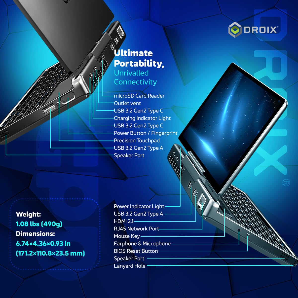 GPD MicroPC　Windows11 GPD MicroPC 2 Windows 11 PRO Portable Mini Laptop with 7