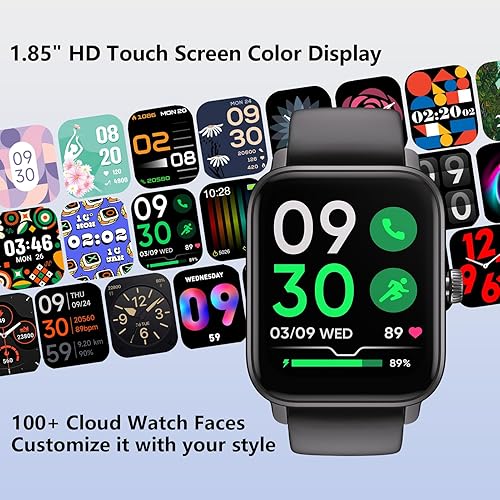 Miniatura 2 de KEEPONFIT Reloj inteligente, pantalla táctil de 1.85 pulgadas con Alexa incorporado IP68 impermeable, rastreador de actividad física con 100 modos