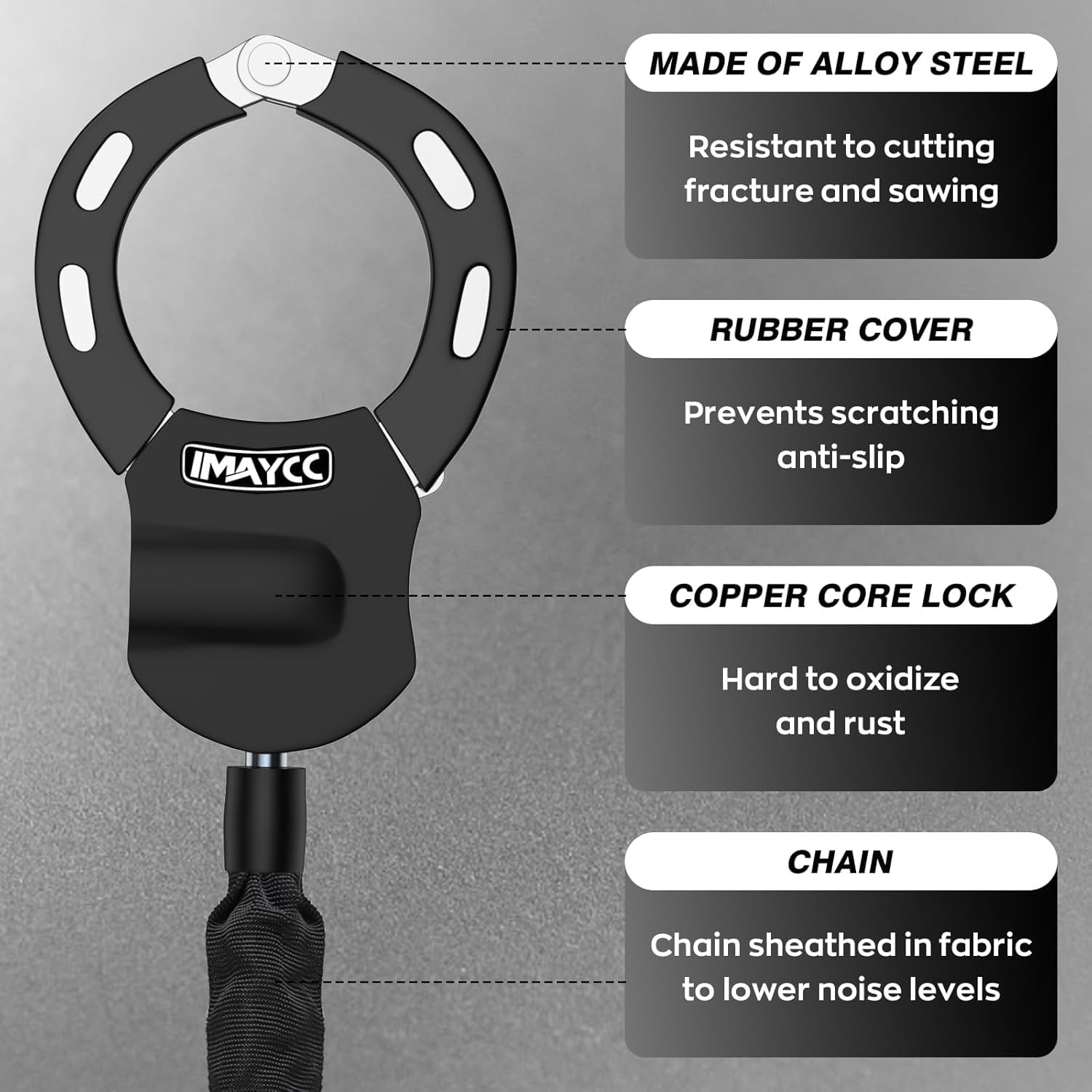 IMAYCC E Scooter cerradura, esposas, accesorios de bicicleta, cerradura para scooter electrónico,Incluye una bolsa de suspensión portátil