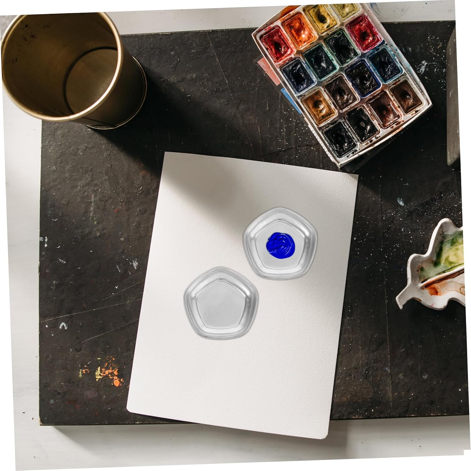 6pcs Model Painting Mixing Palette Set for Artists Watercolor Paint Mixing Trays Small Palette Tray for Detailed Art Projects