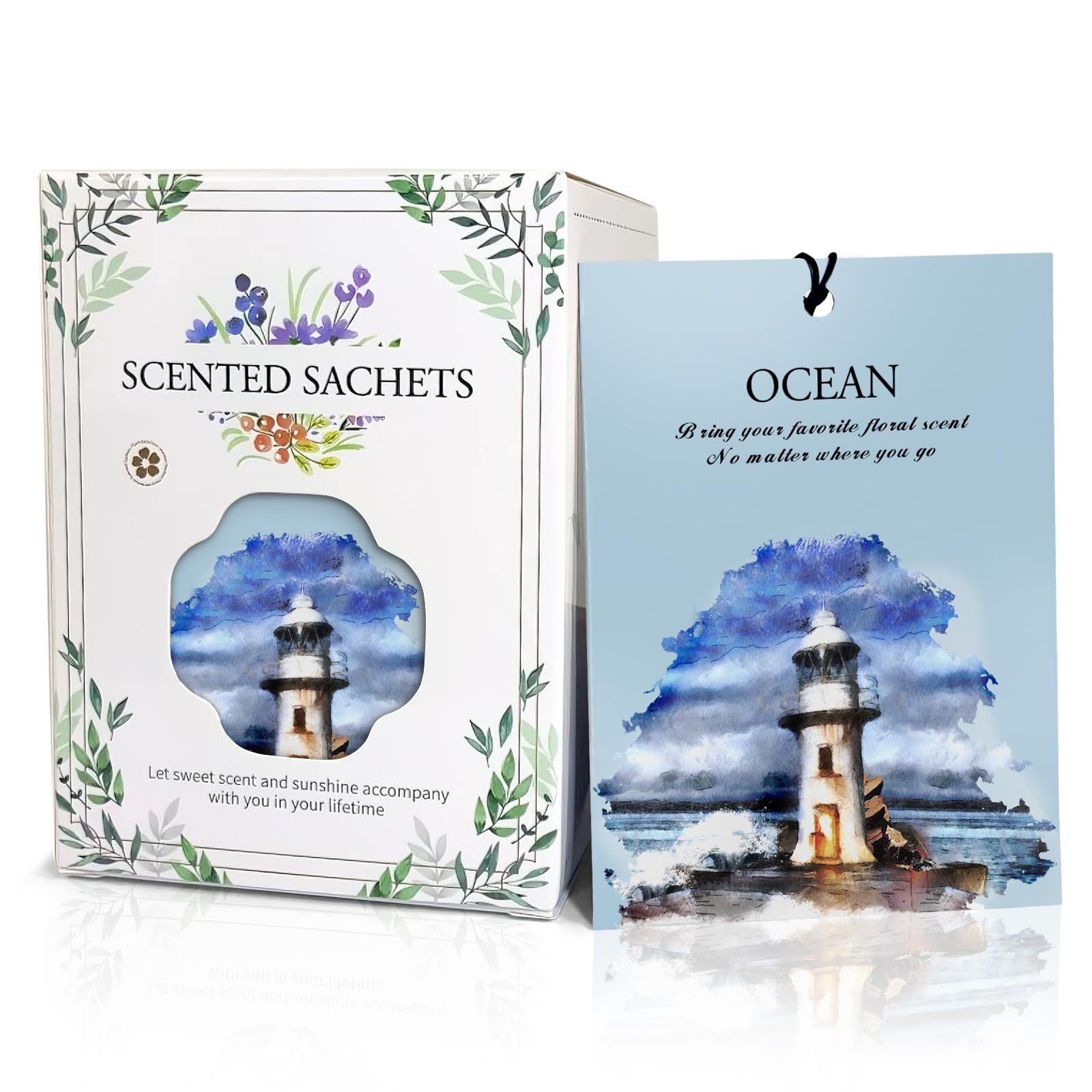 Ocean Scented Sachet Bags - 12 Pack Drawer &amp; Closet Freshener, Long Lasting Odor Eliminator for Wardrobes, Cars &amp; Storage, Home Fragrance Air Freshener Sachets