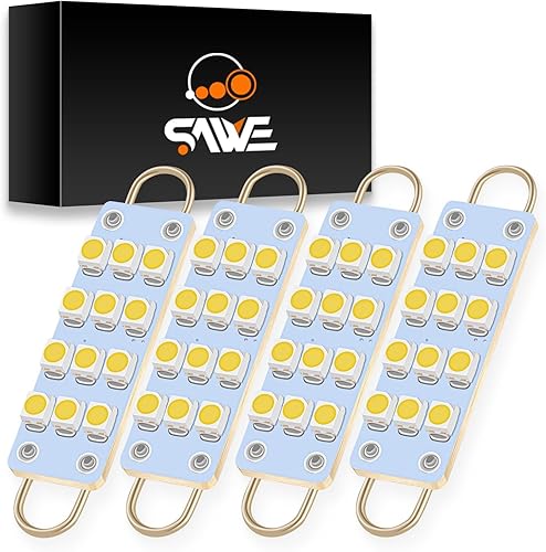 Miniatura 11 de Bombillas LED 12-SMD 3528 Festoon de 1.732 in para puerta lateral de coche de cortesía de bucle rígido de 1.73 pulgadas bombillas LED 561 562 567