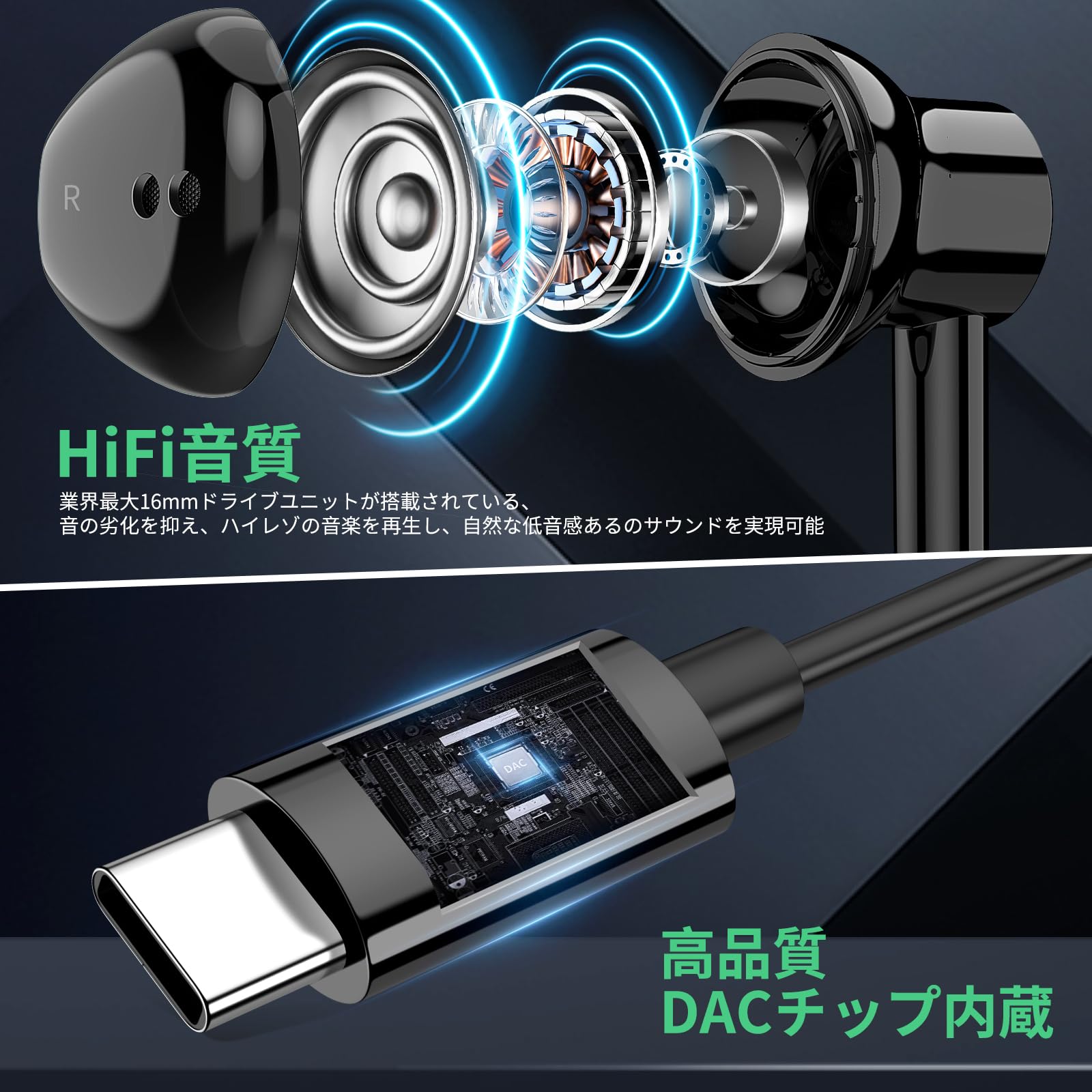 Amazon.co.jp: iMangoo タイプc イヤホン 有線 インナーイヤー型 通話