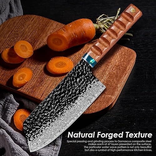 Miniatura 2 de Cuchillo de carnicero de Damasco de 6.5 pulgadas, cuchillo de chef profesional, juego de cuchillos de cocina japoneses forjados a mano, cuchillo