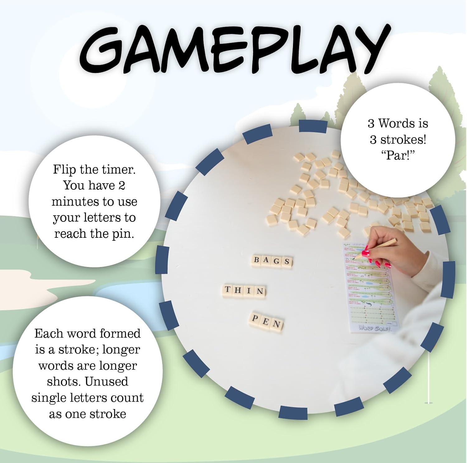 Continuum Games Word Golf The Word Game that is Par for the Course for Friends and Family 2+ Players Ages 8 and Up